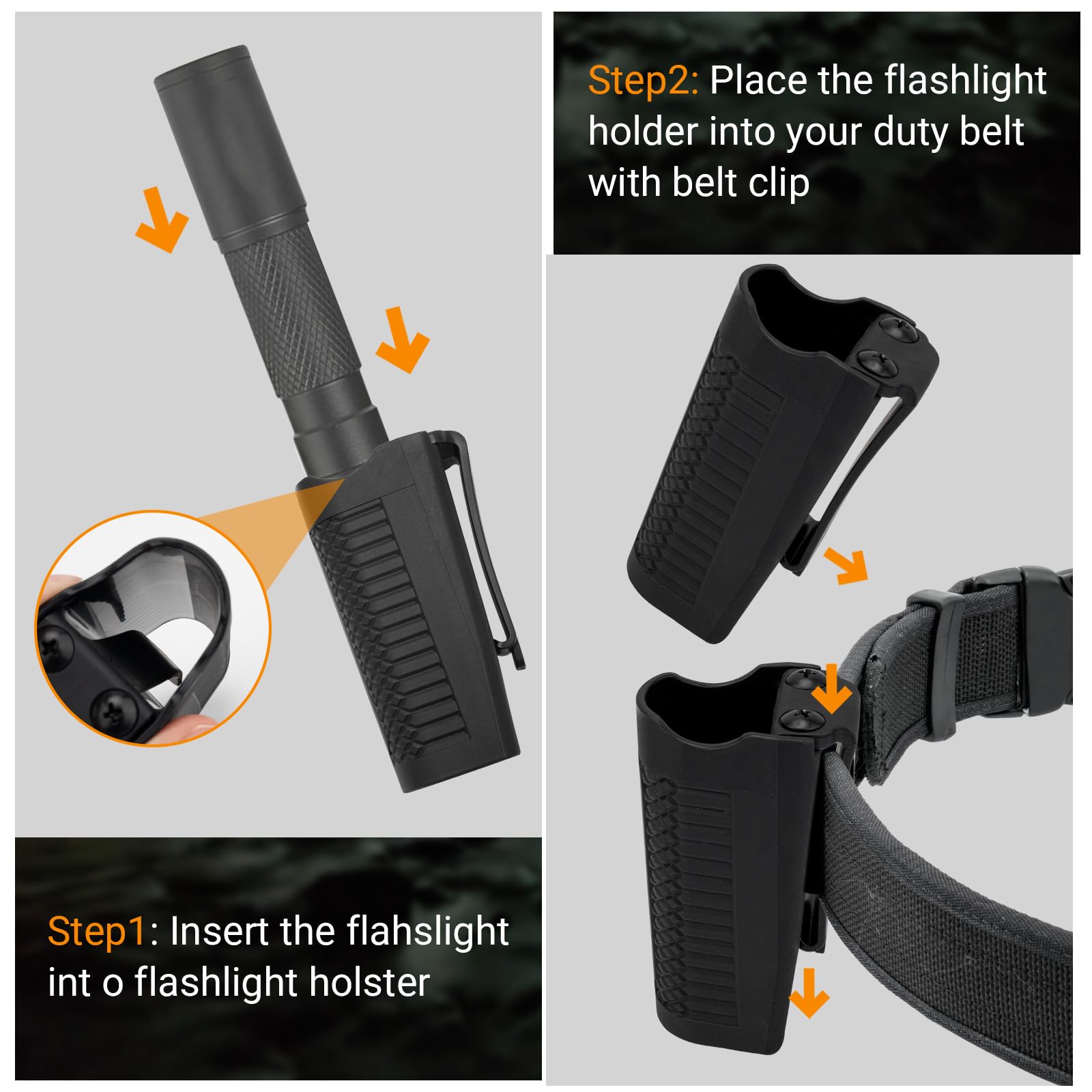 Taktische Taschenlampen-Holster 88051 für Streamlight ProTac HL – Gürtel-Taschenlampenhalter, kompatibel mit Streamlight Strion Taschenlampe, Schwarz