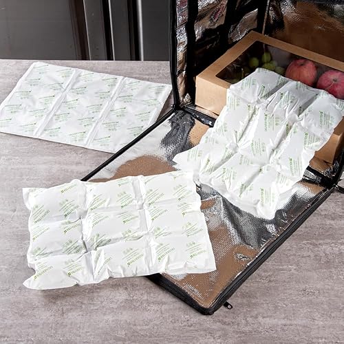 Miniatura 3 de Restaurantware Delivery Tek - Hojas de hielo de 15.4 x 11.4 pulgadas, 10 paquetes fríos duraderos, diseño fácil de usar, a prueba de fugas, bolsas