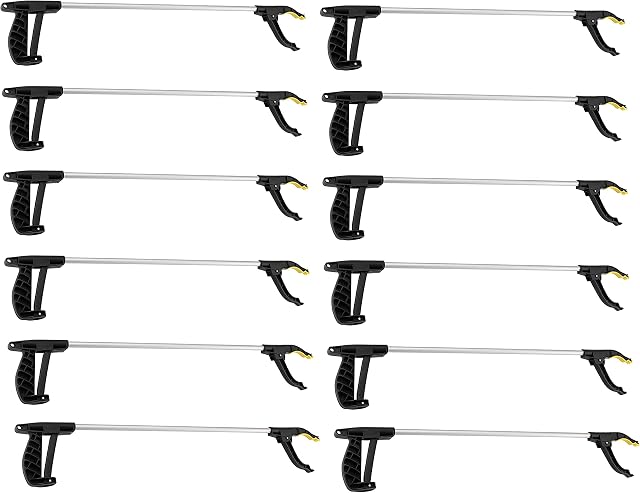 Straame Garden | Litter Picker Grab & Grip Reaching Litter Rubbish Pick Up Tool Ergonomic Handle | Leaf Grabber Stick | Multiuse Grabber Light Items with Magnetic Tip (12)