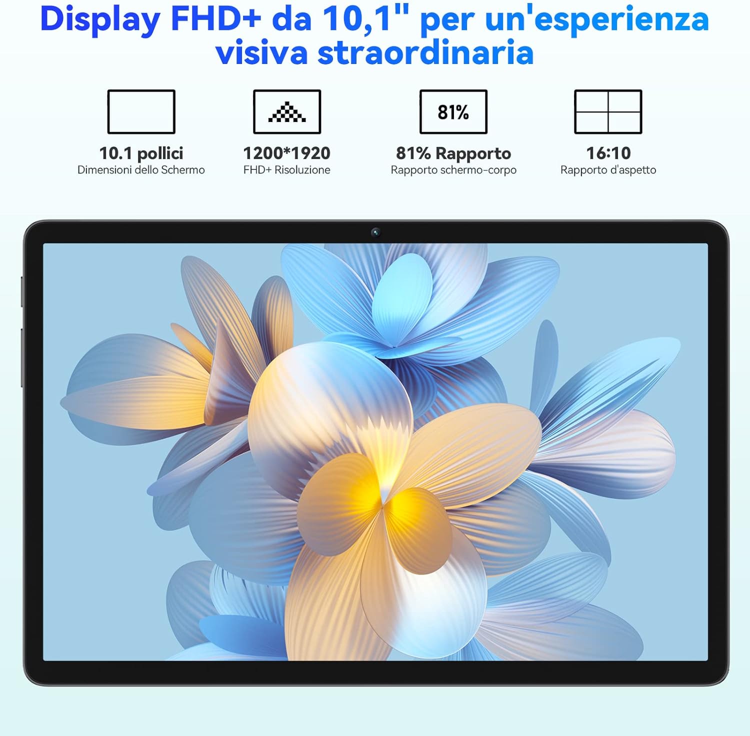 Blackview Tab 12 Pro Android 12 Tablet 10.1 Pollici 14GB+128GB(TF 1TB), Octa-Core, 4G LTE+5G WiFi, 6580mAh, 13MP+5MP, 1920*1200 FHD+, Dual SIM/Face ID/OTG/GPS/BT5/Type C/3.5mm Headphone Jack