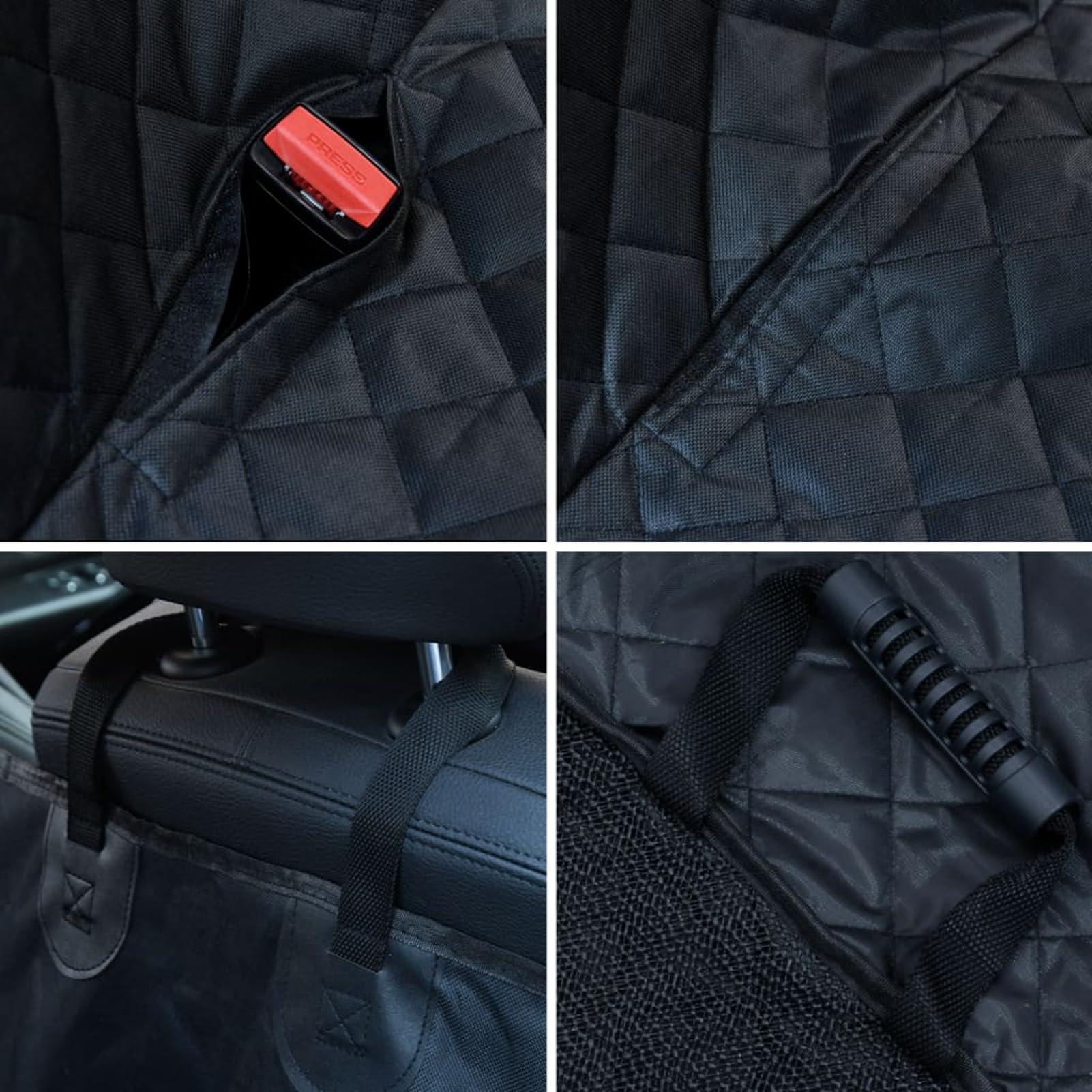 Homgoday Fundas para Asiento de Coche para Perros, Protector Universal Antideslizante, Tela Oxford 600D, Negro, 137x46x50 cm