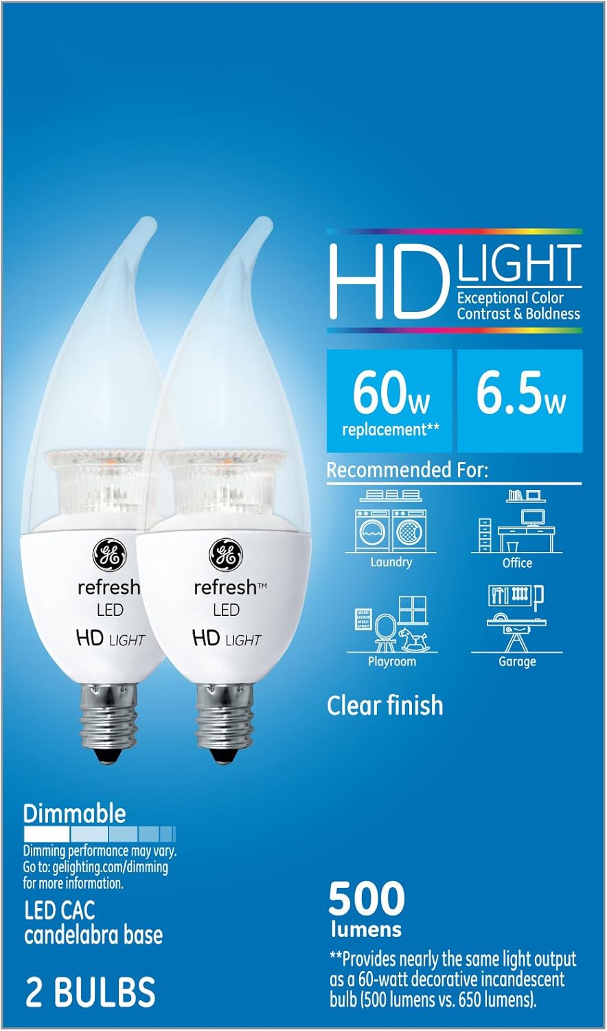 G E LIGHTING 92281 6.5W LED CAC Bulb (2 Pack)