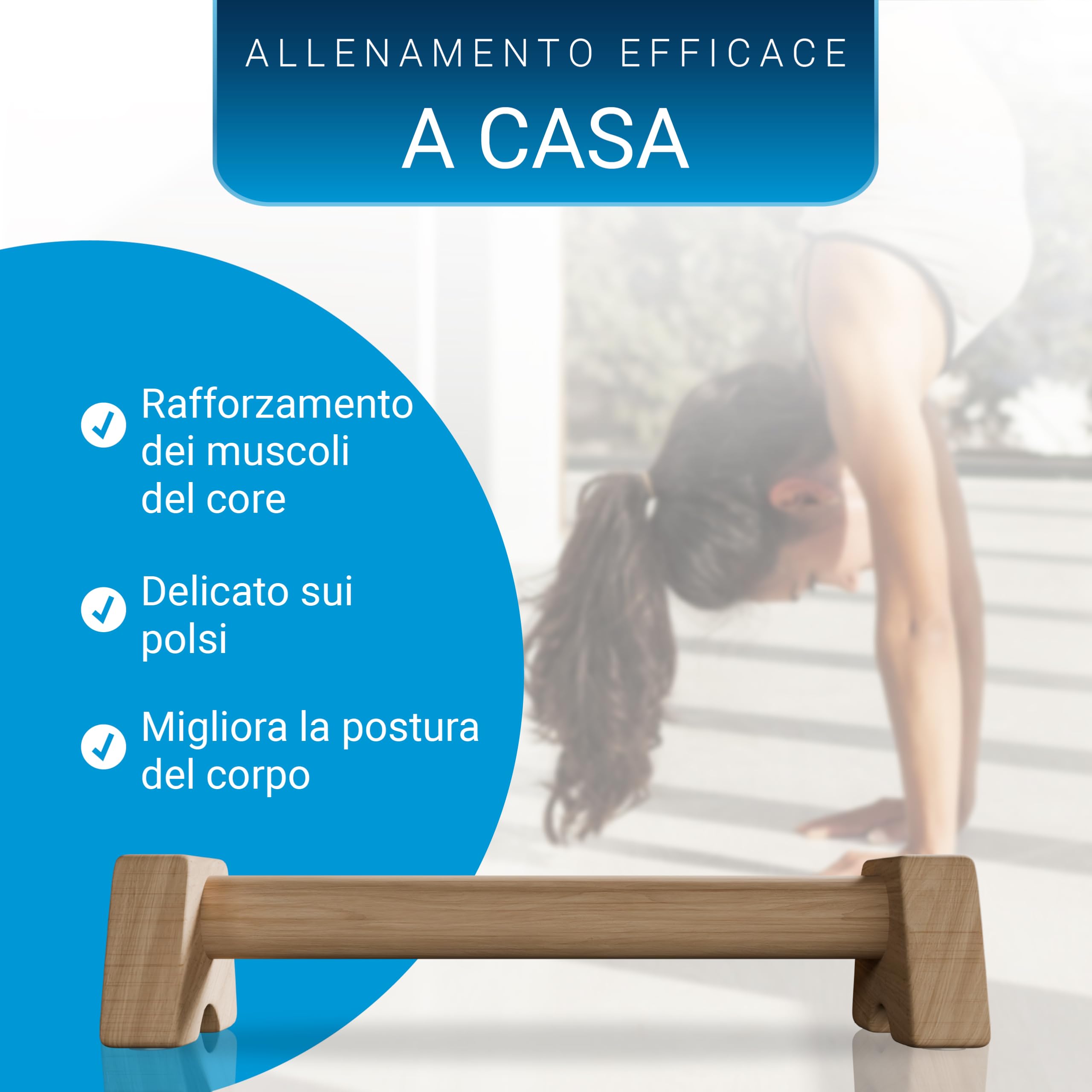 ArtSport Maniglie per flessioni in legno – Parallettes antiscivolo per calisthenics, allenamento a casa e all’aperto, attrezzi fitness palestra
