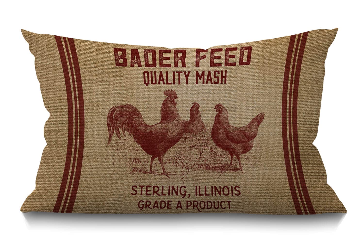 Bgbdeia Multi 303 Vintage Like Chicken Feed Sack Burlap Cushion Cover,Home Decor Throw Pillow Cover Waist Lumbar Cotton Linen Throw Pillow Case For Sofa Home Decorative Oblong 12X20 Inches 30 X 50 Cm