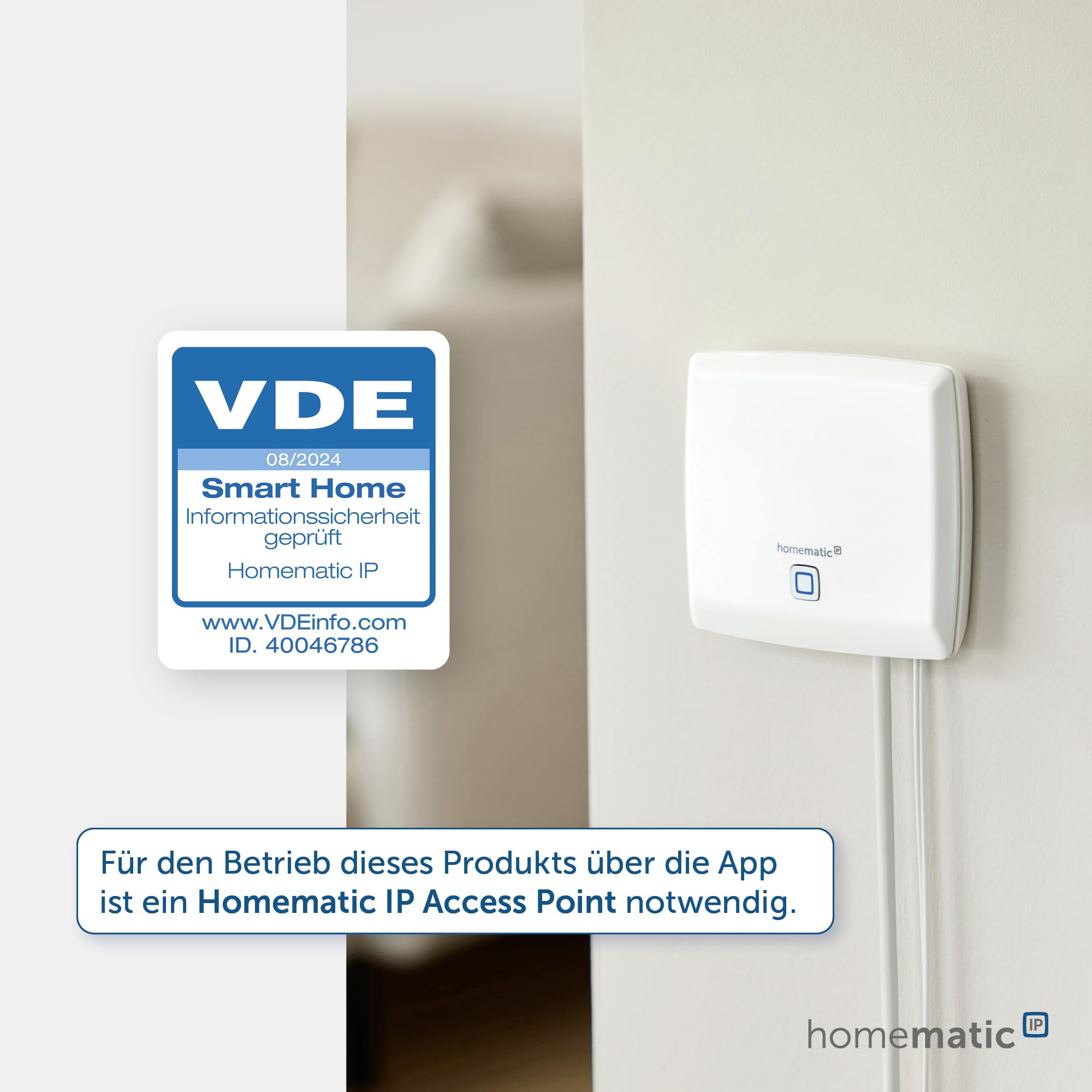 Homematic IP Smart Home 160554A0 termostat ścienny – podstawowy, antracytowy, cyfrowy termostat do grzejników z/bez aplikacji, Alexa, Google Assistant, pomiar temperatury, oszczędność energii