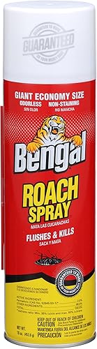 Miniatura 3 de Bengal Spray para cucarachas, espray seco sin manchas inodoro, 2 unidades, latas de aerosol de 16 onzas