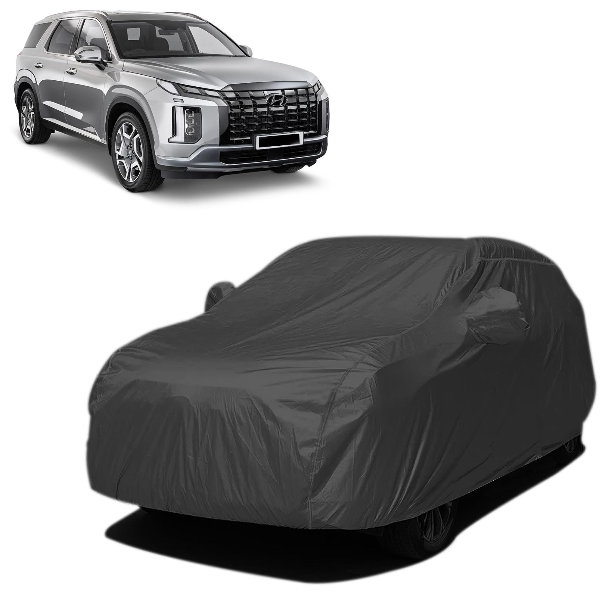 BARBARIKA Car Body Cover Compatible with Hyundai Palisade | Water, Snow, UV, Dust & Scratch Protection | Triple Stitched with Mirror Pockets ? All Weather Outdoor & Indoor Use