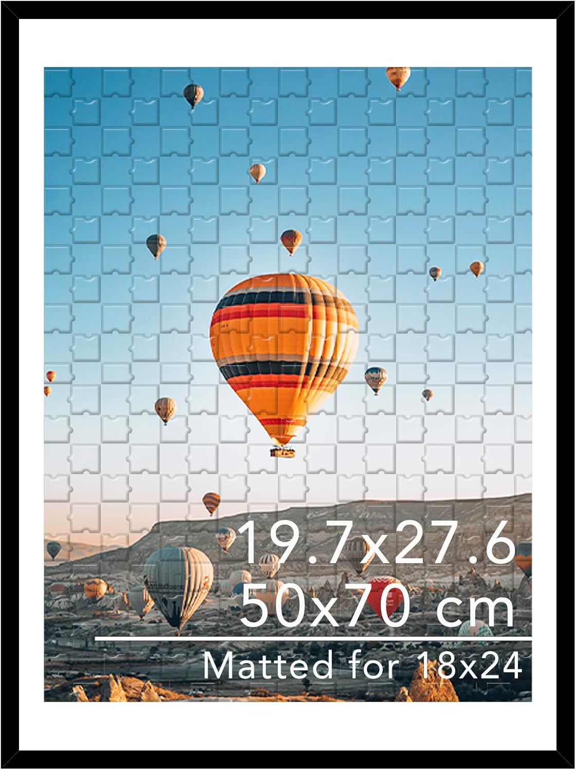 JCJMY 19.7x27.6 Puzzles Frame for 50x70 cm Puzzle Poster Photo Picture, Display 18x24 with Mat or 19.7 x 27.6 Without, Wall Hanging 19.7 by 27.6 inch 1000 Pieces Puzzles Frame, Black Black 19.7x27.6 inch