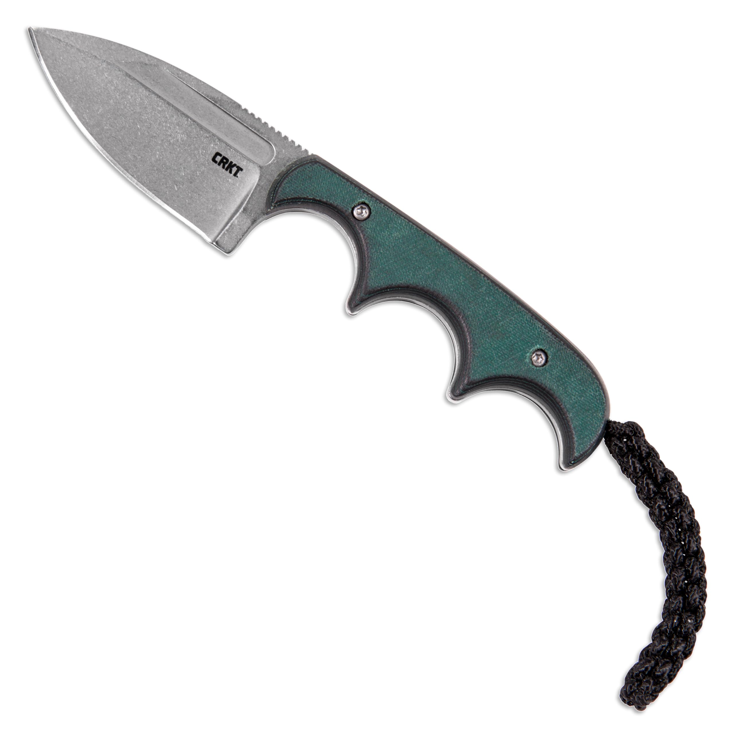 CRKT Minimalist Spear Point Fixed Blade Knife with Sheath, Green, 2396