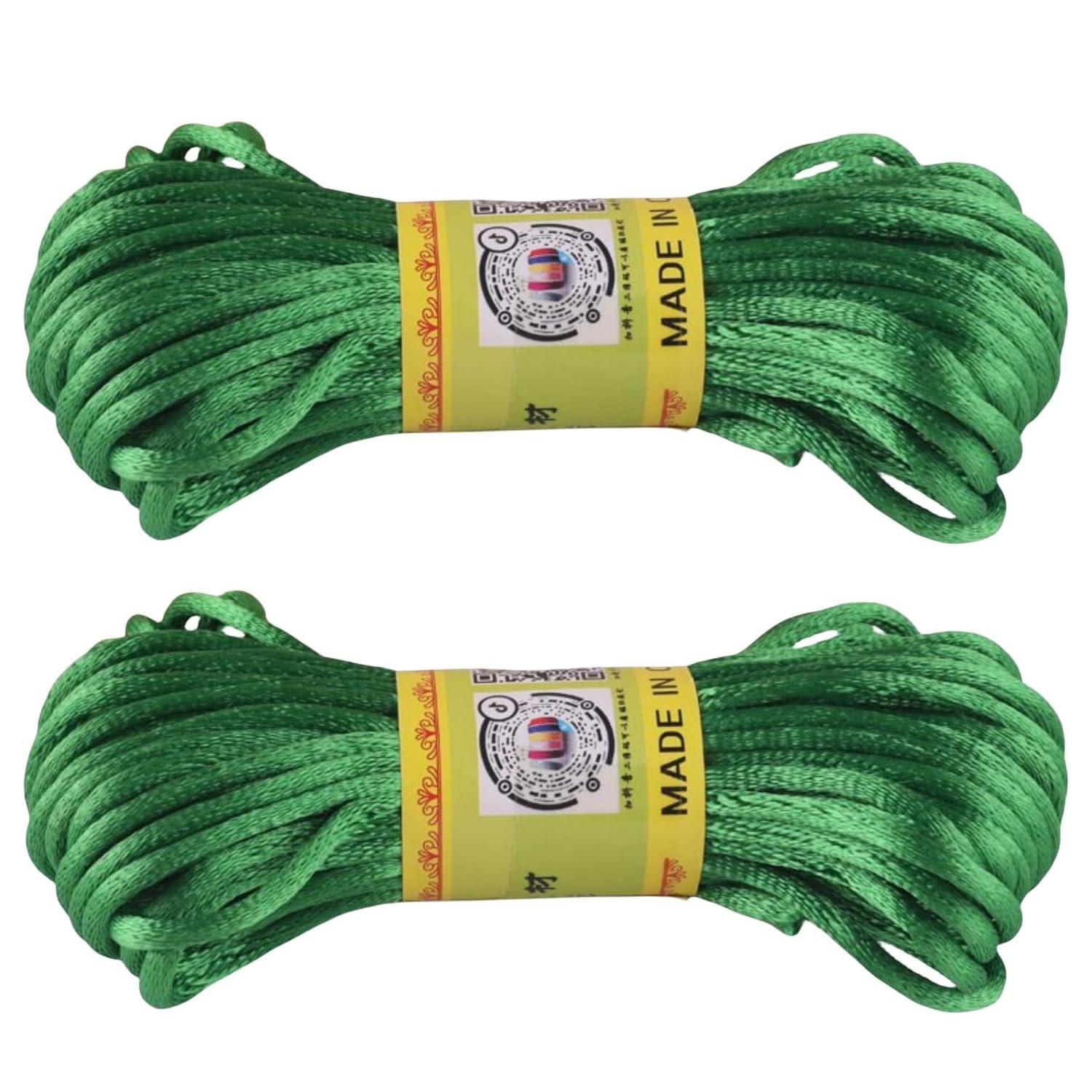 JIMCOM2Pack 10M/33Ft 2.5 MM Thick Braid Rope Twisted String Multi-functional Hanging Cord Durable Braid Cord Tarp Rope for DIY Gardening Design, Christmas Decorations