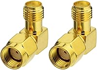 Vista 2 de Bingfu RP-SMA macho a SMA hembra Adaptador de conector de antena de ángulo recto (paquete de 2) para FPV Drone Controller Router WiFi Adaptador