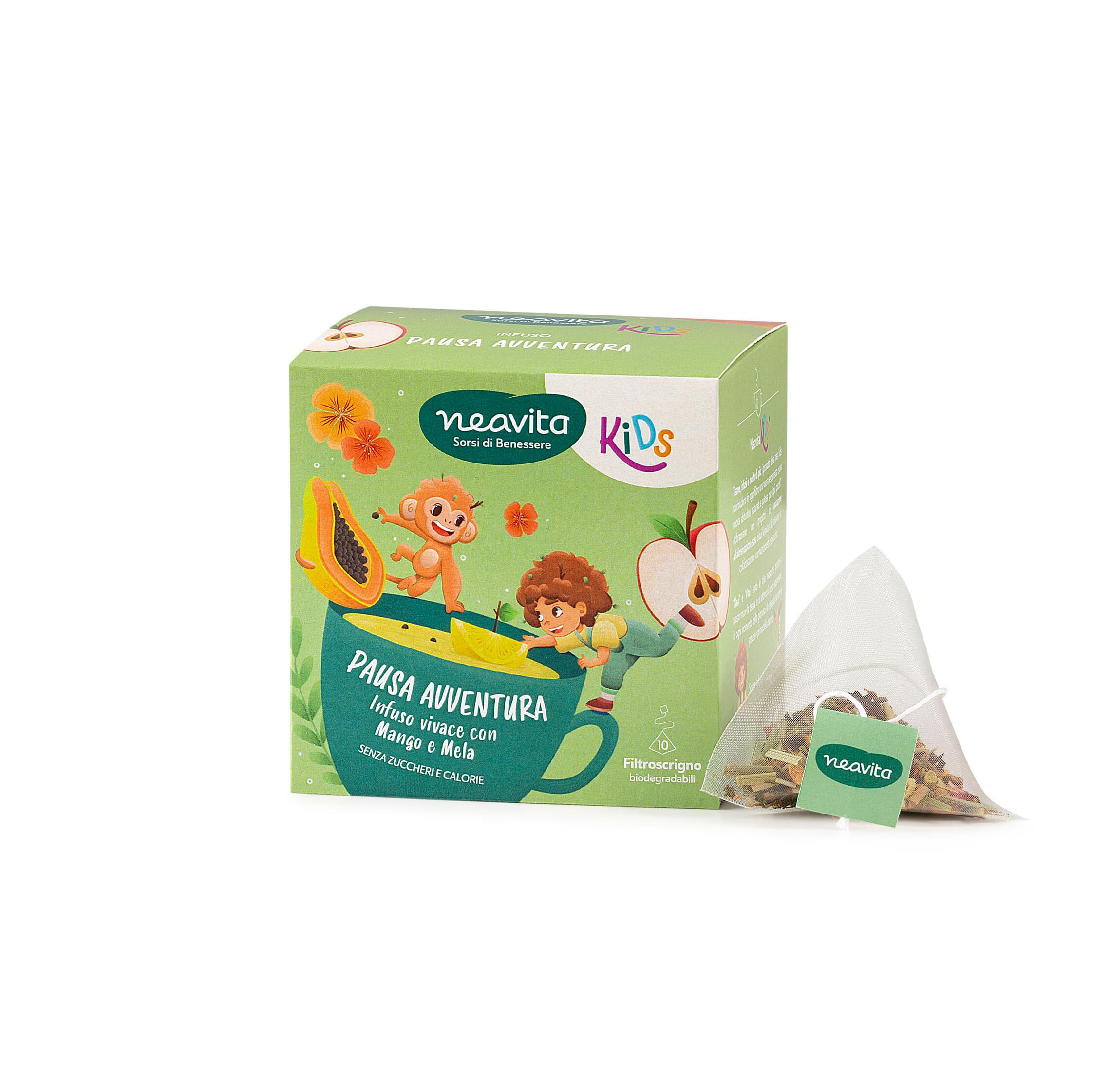 Neavita Kids - Pausa Avventura Infuso Con Mango E Mela Tisana Per Bambini Dai 3 Anni, 10 FiltroScrigno - 4