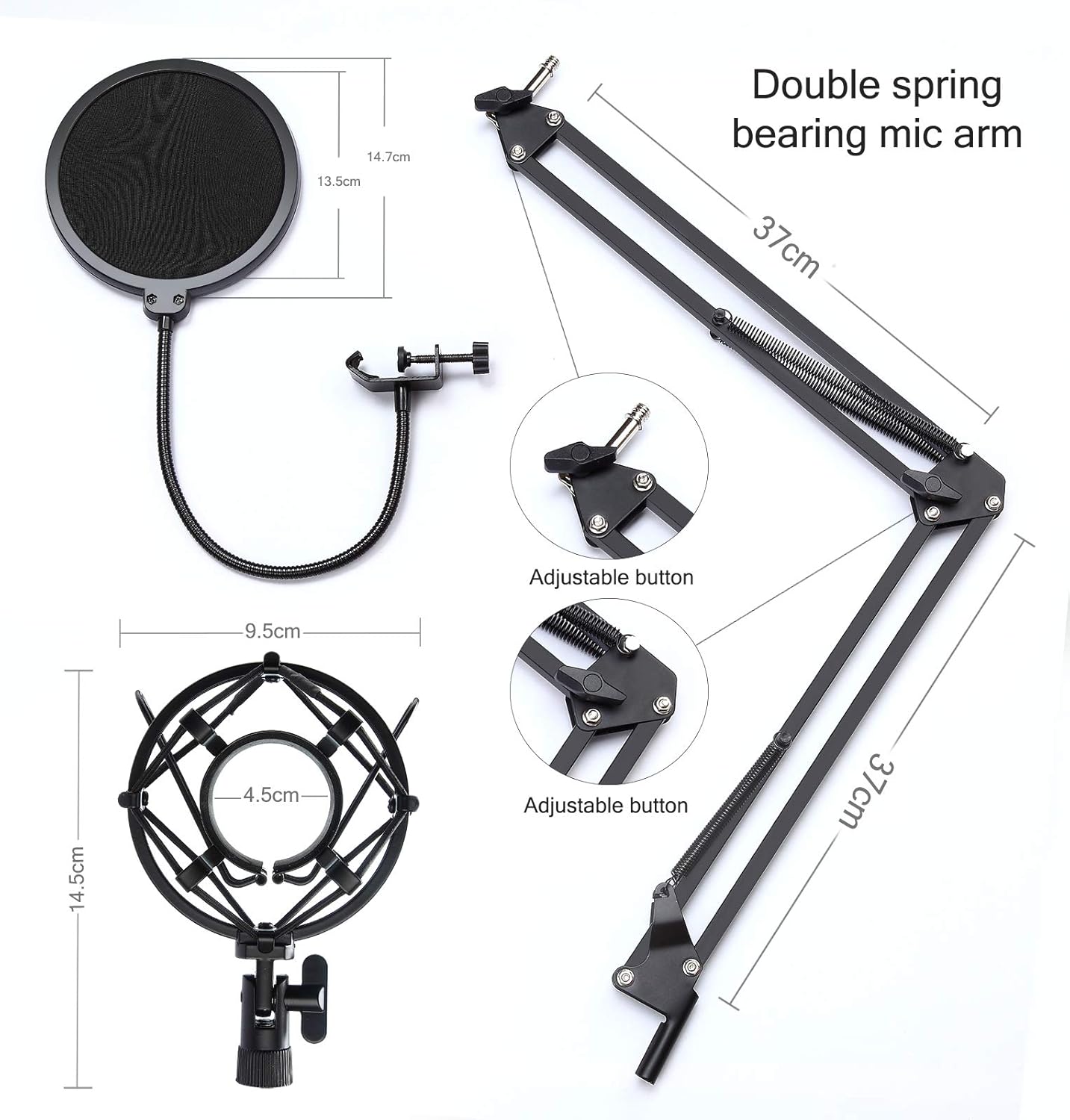 Holiday Deals 🛒 USB Streaming Podcast PC Microphone Computer Cardioid Condenser Microphones Kit with Boom Arm for Vocal Instrument Recording Gaming YouTube Karaoke, Studio Mic Compatible with Mac Laptop Desktop