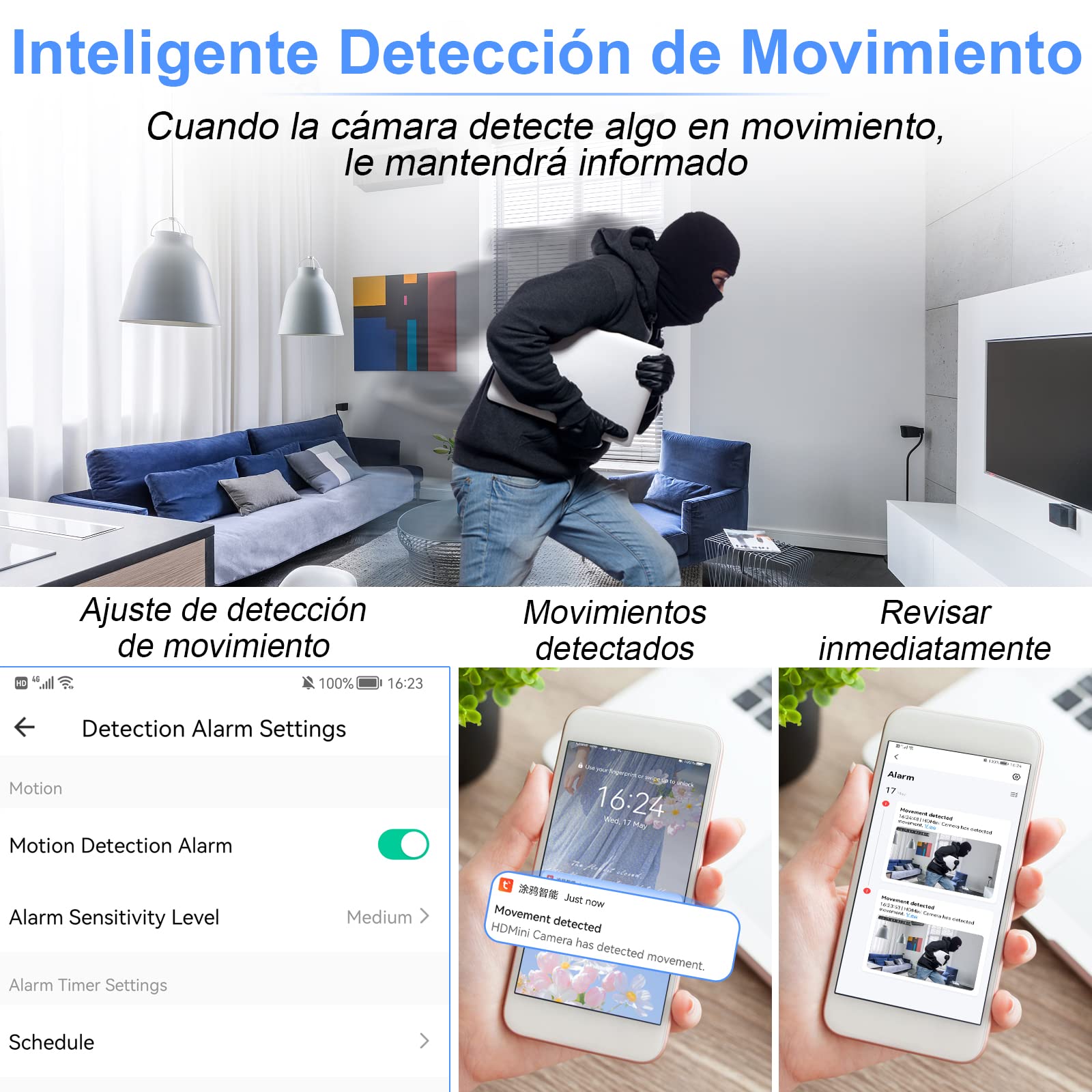 Cámara Espía WiFi, Mini Camara Oculta 5G, Inalambrica Camaras Espias Ocultas 1080P HD Larga Duracion con Detección De Movimiento Vigilancia, Sin Visión Nocturna