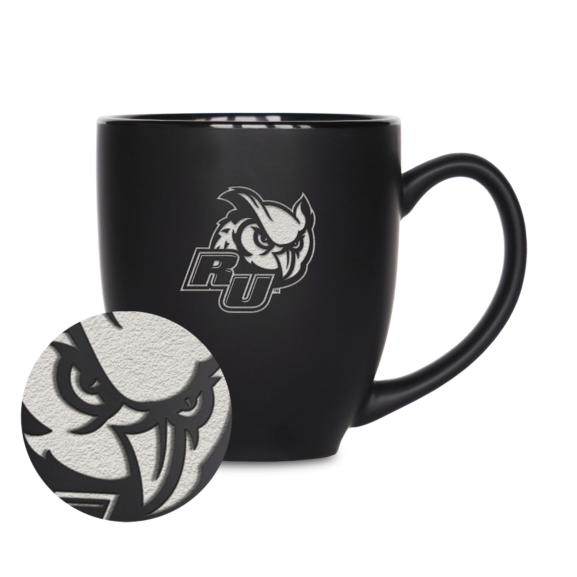 Tasse Rowan Profs en céramique noire mate gravée au laser Rico Industries de 445 ml