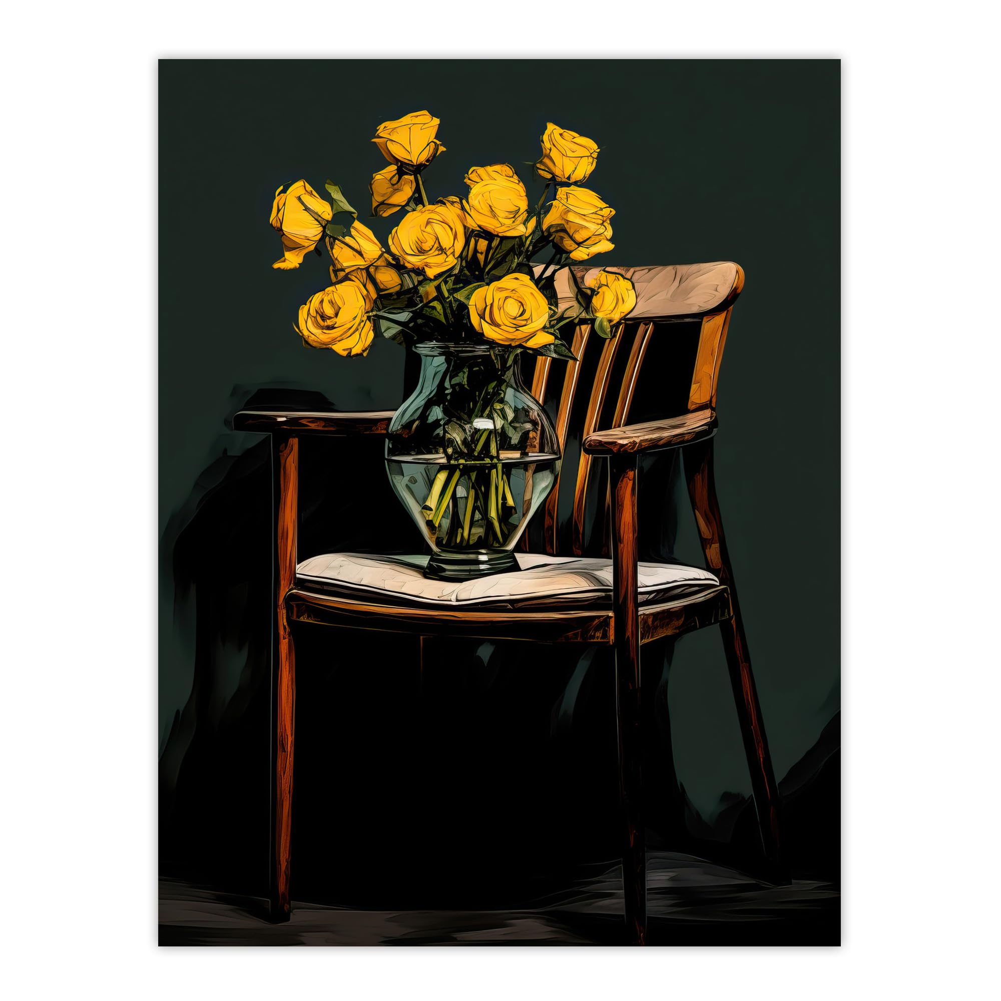 Wee Blue Coo Yellow Roses Are My Favourite Still Life Extra Large XL Wall Art Poster Print