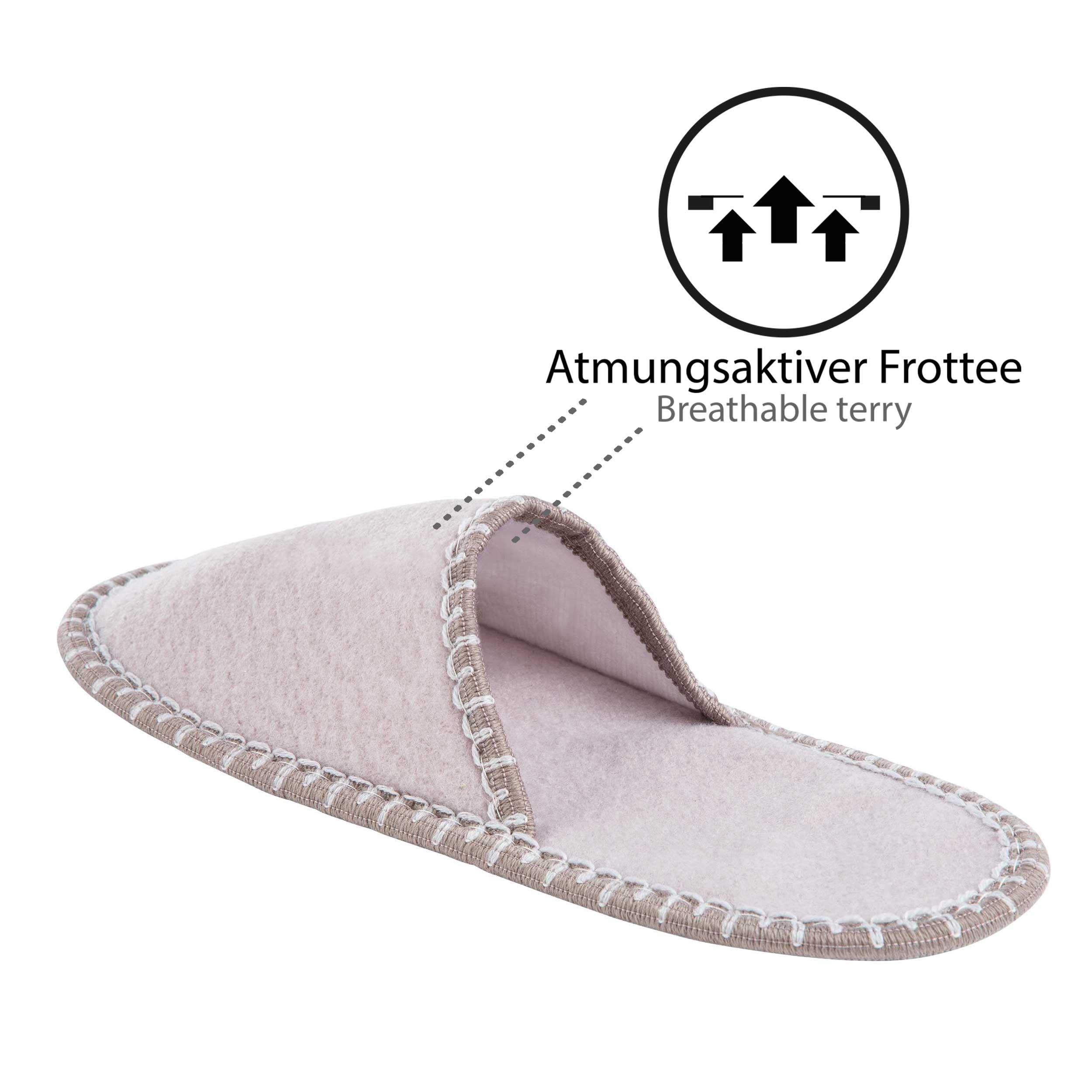 Lot de 2 ensembles de chaussons d'invité ONVAYA - Pantoufles - Feutre - 11 pièces - Gris