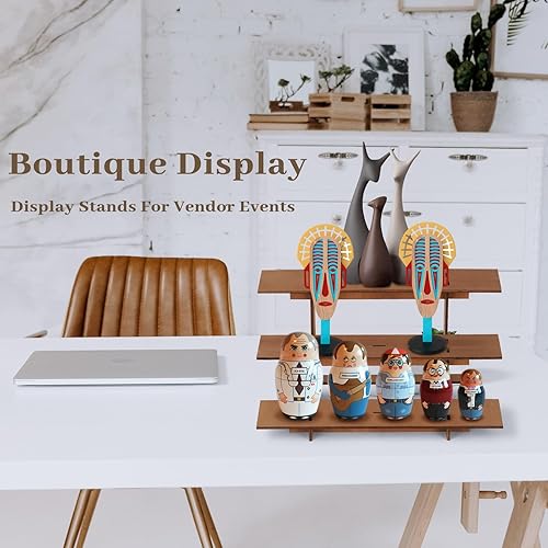 Miniatura 6 de Estantes de exhibición al por menor, soporte de exhibición de mesa de madera al por menor, estante portátil, estante de mostrador, estante de