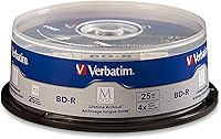 Vista 1 de Verbatim M DISC BD-R 25GB 4X con superficie de marca en blanco, medio de grabación Blu-Ray grabable – husillo de 25 unidades, azul