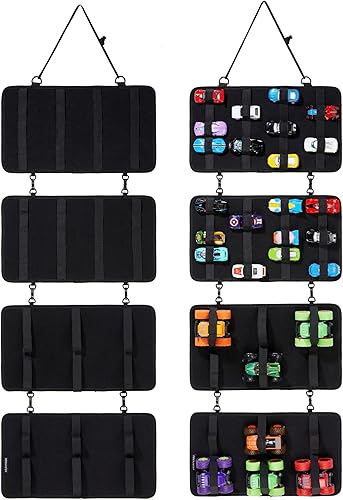 Miniatura 1 de HUHYNN Vitrina colgante compatible con 52 ruedas calientes organizador colgante para ruedas calientes con 4 paneles desmontables para almacenamiento