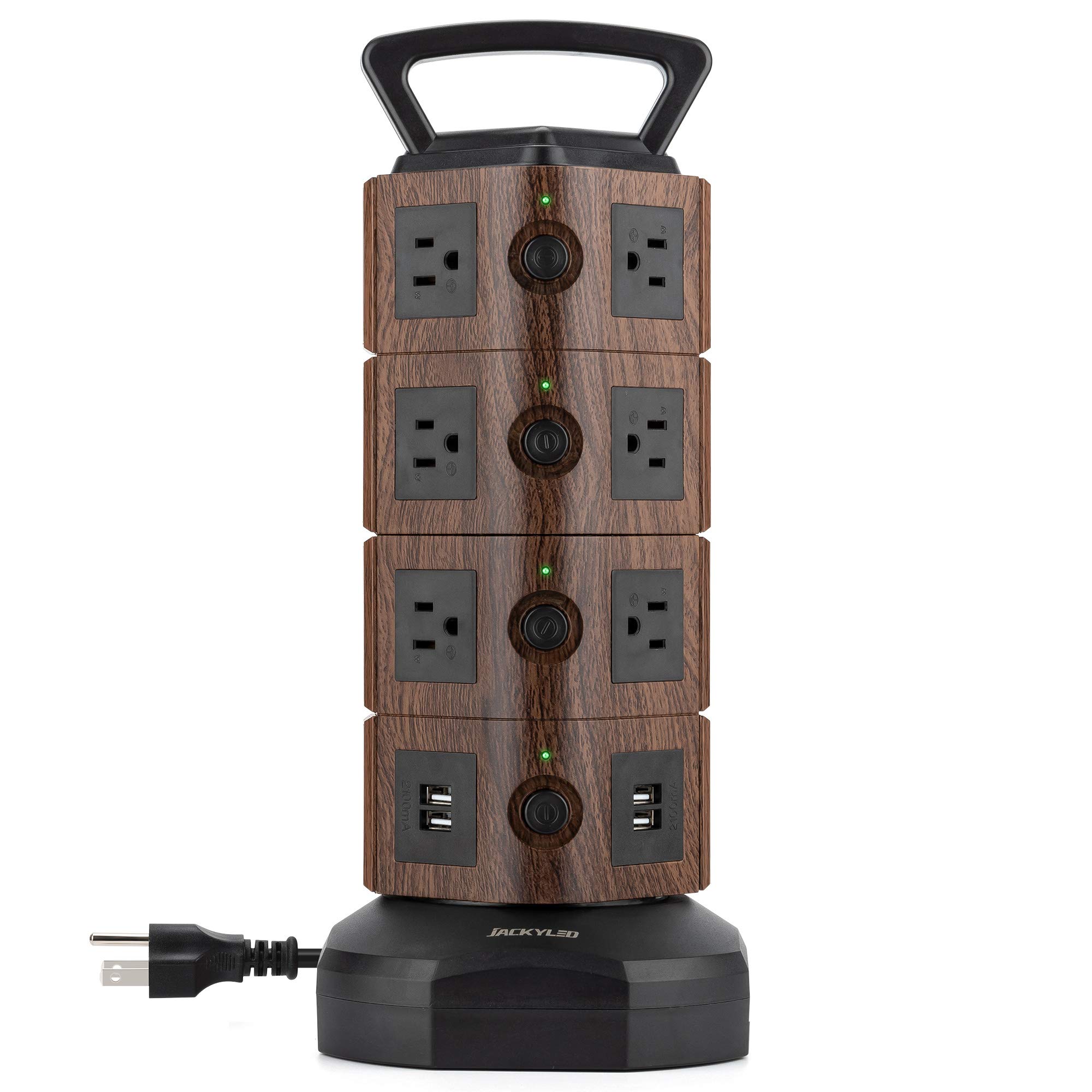 JACKYLED Power Strip Tower Surge Protector, 12 AC 6 USB (2 USB C), 1050J — Amazon image 14