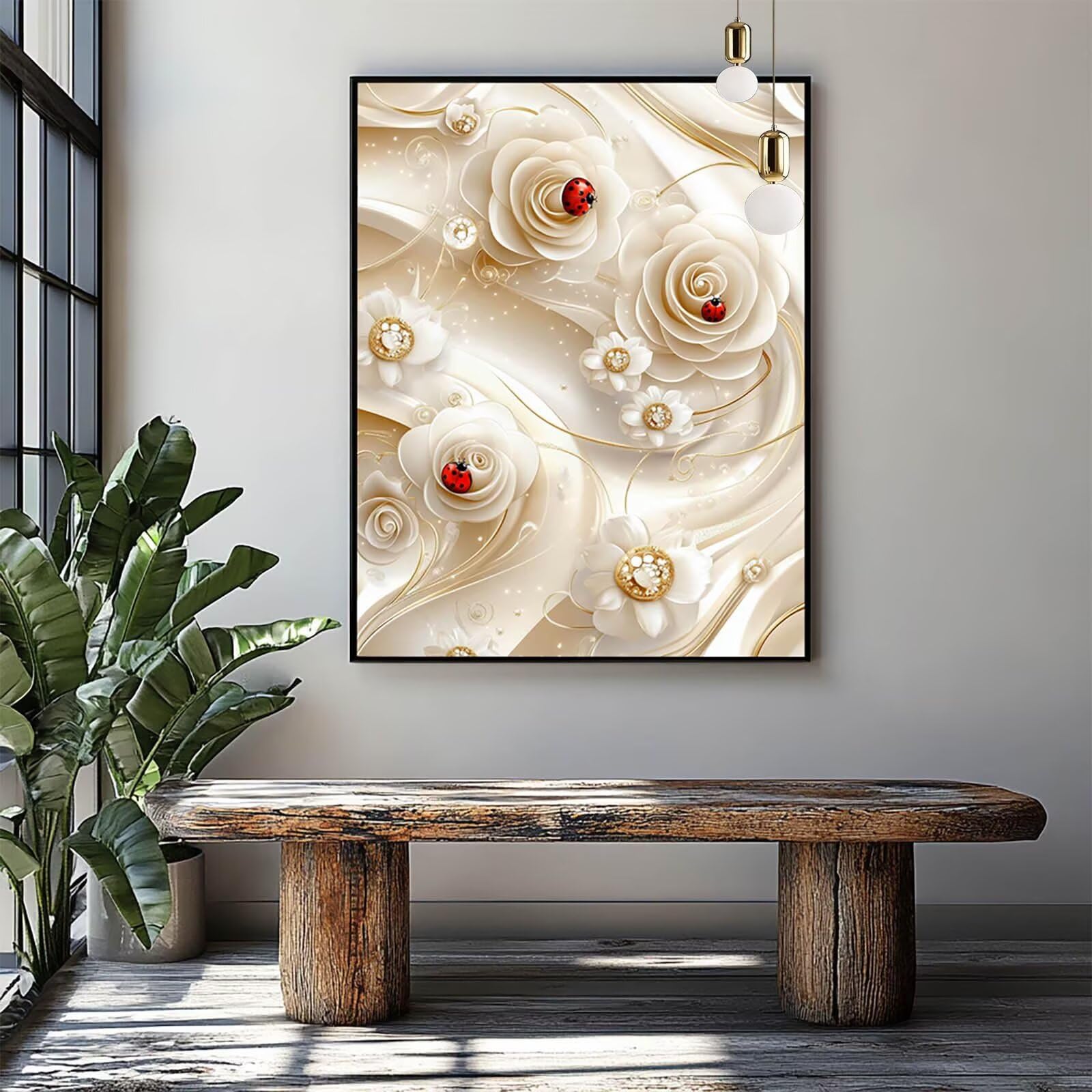 Malarstwo diamentowe, rzeźba z motywem kwiatów, obraz diamentowy, dla dorosłych, duża, XXL, 90 x 120 cm, pełne wiertło, diament, obraz, zestaw do majsterkowania, dla dorosłych, dzieci, początkujących,