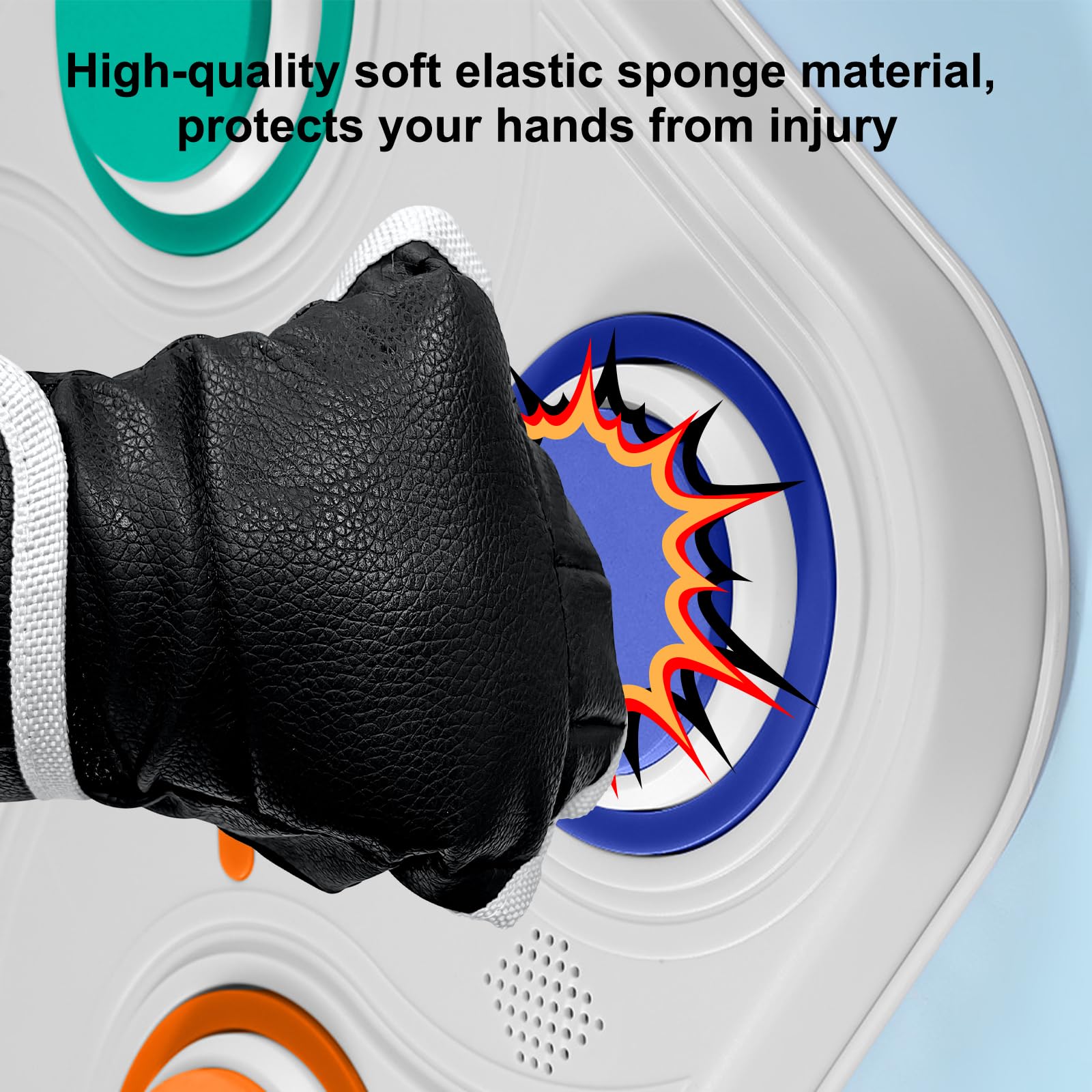 Máquina de Boxeo Musical, Máquina de Boxeo con Guantes y Luces LED, Máquina de Boxeo Musical Inteligente de 4 Modos, Máquina de Boxeo Montada en la Pared para Niños, Adultos