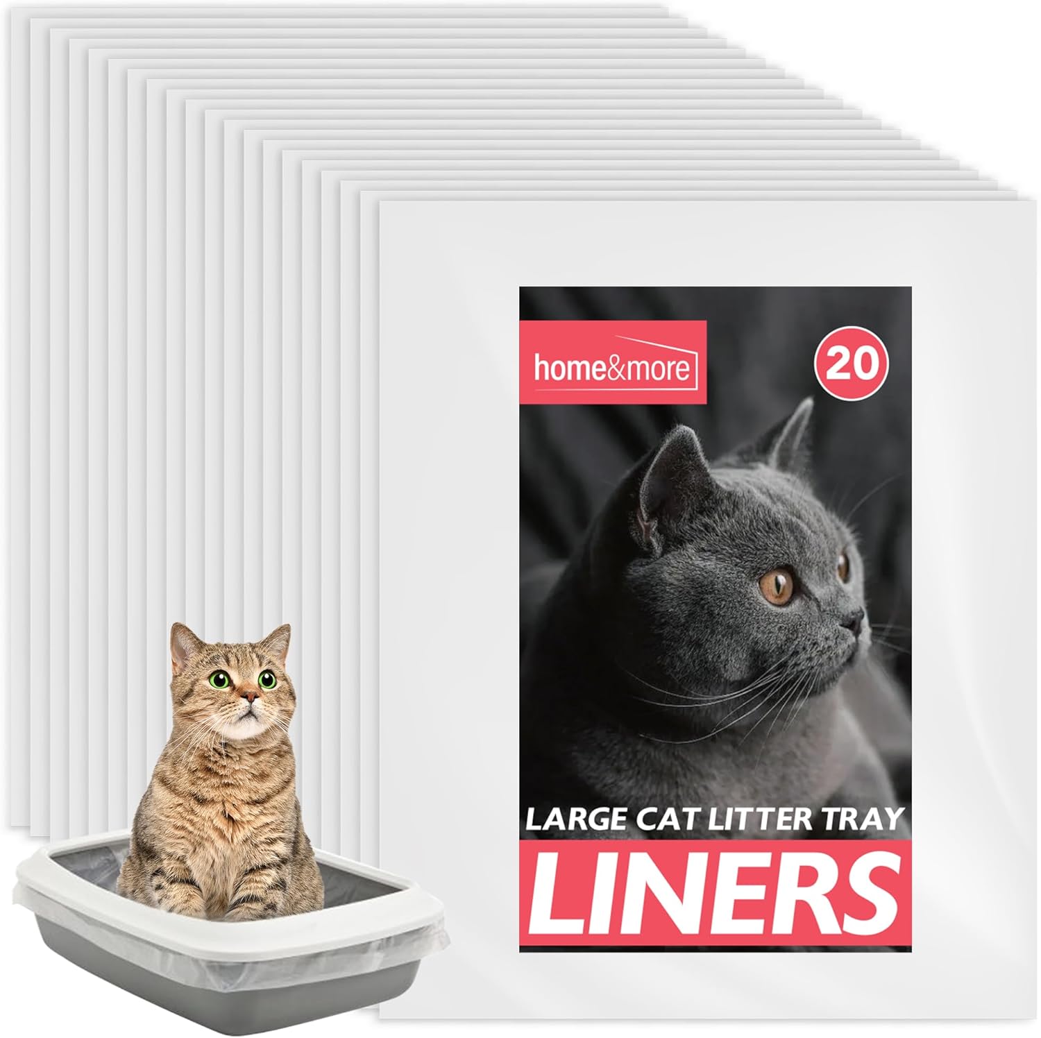20pk Extra Large Cat Litter Tray Liners XL 56 x 70cm 2x10pk