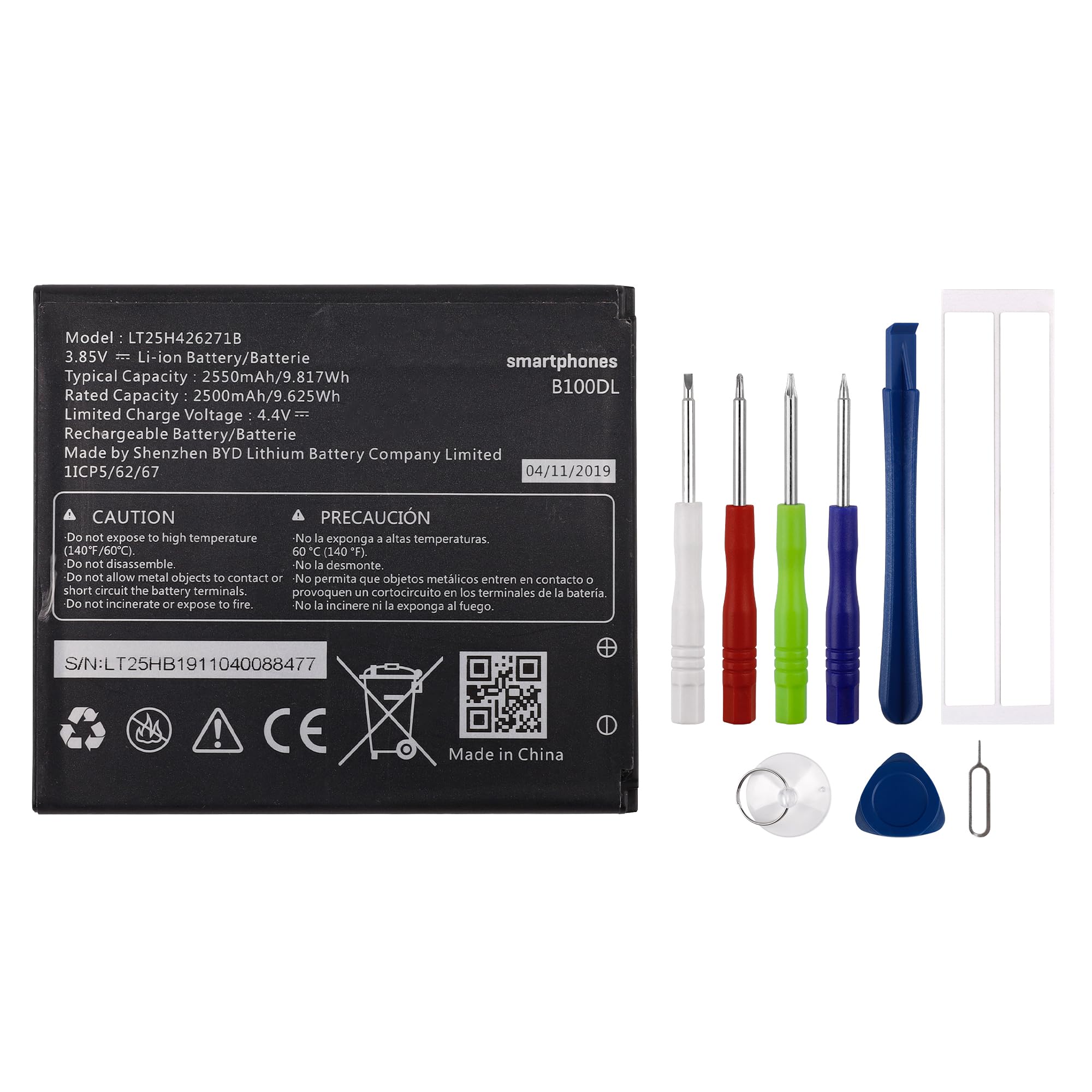 SWARK New Rechargeable Battery LT25H426271B Compatible with LT25H426271B AT&T Radiant Core U304AA/Cricket Icon with Tools