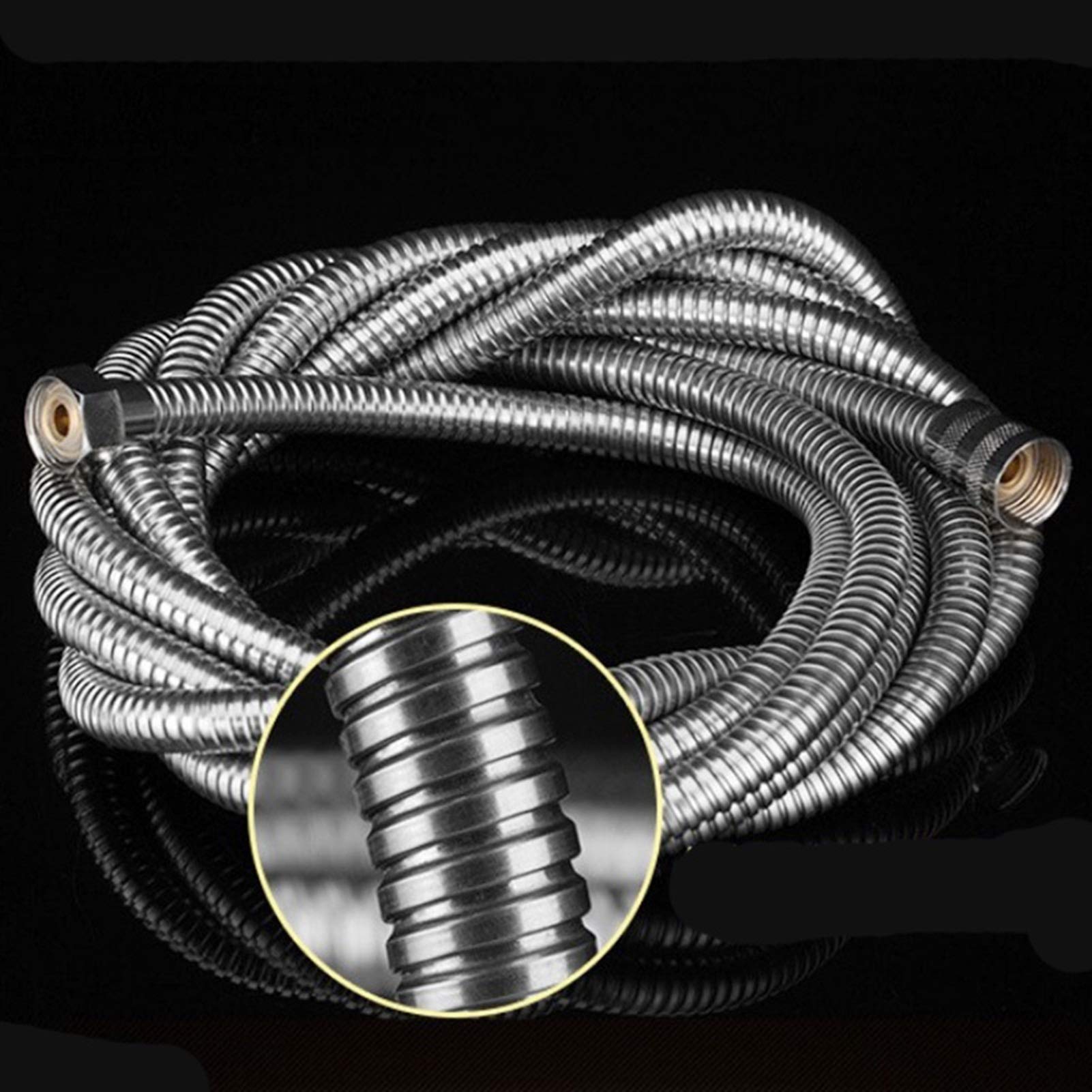 Manguera de ducha, manguera de repuesto flexible de acero inoxidable, tubo de ducha universal de 2 m para un baño fácil, duradero y resistente a la corrosión
