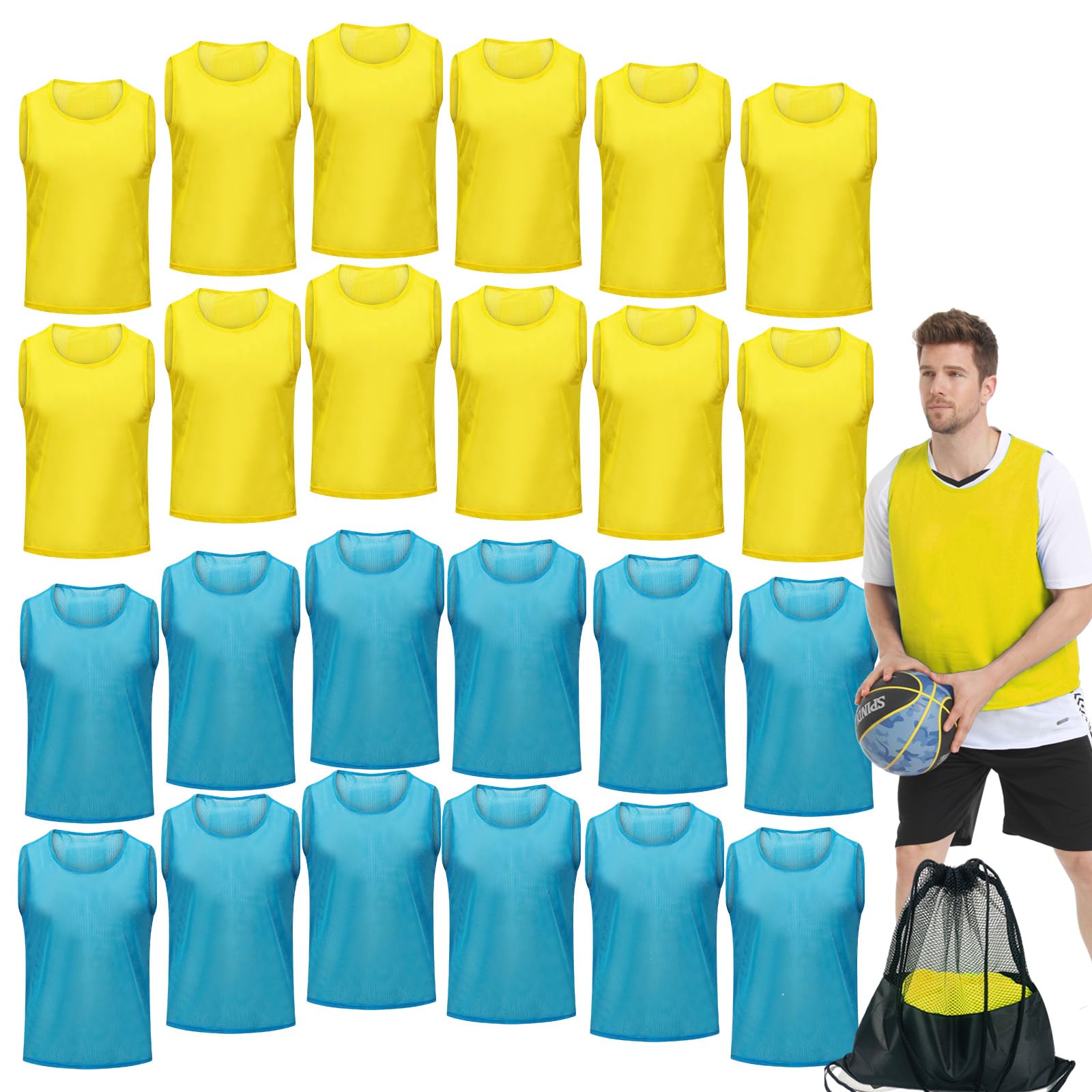 12/24/48Pcs Soccer Pinnies Youth, Scrimmage Team Practice Vests