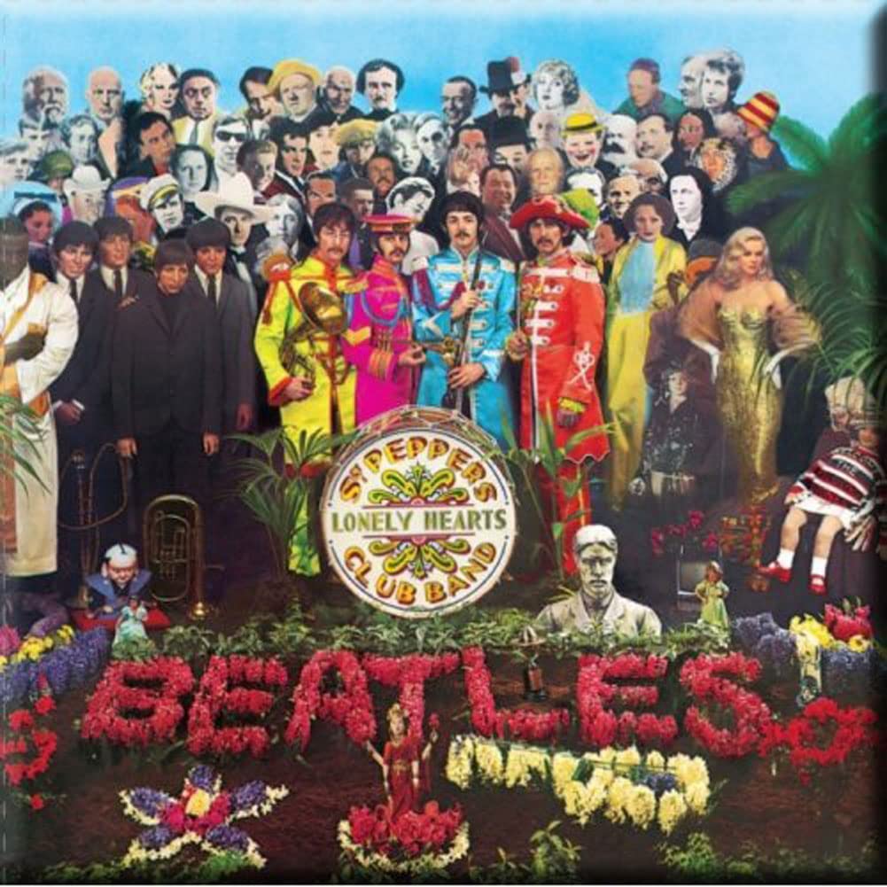 The Beatles Multicolor Fridge Magnet Sgt Pepper Official 76Mm X 76Mm One Size