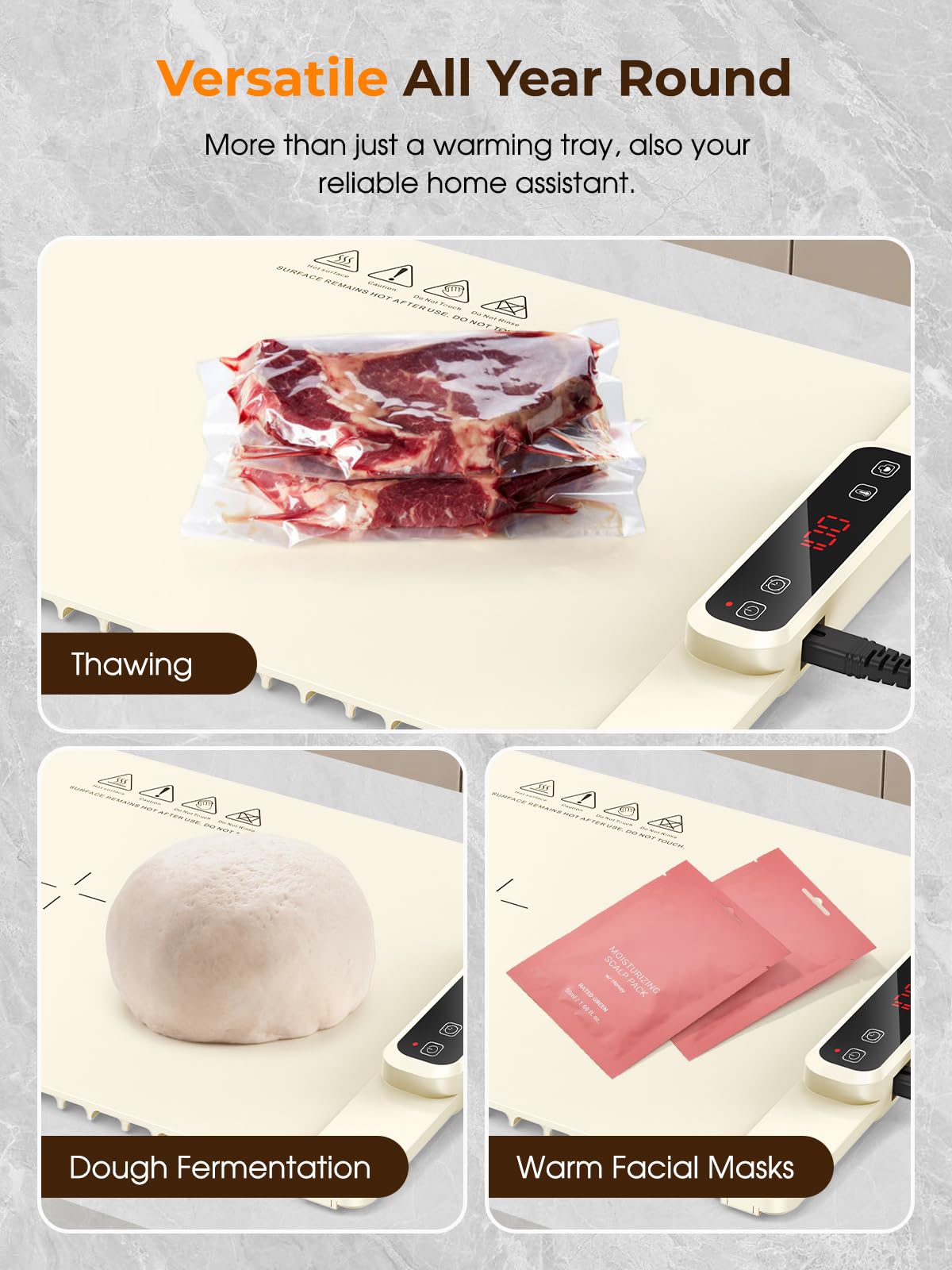 Scaldavivande elettrico per buffet, con timer di 4 ore, 5 temperature, design impermeabile per feste, catering ed eventi, mantiene il cibo caldo e fresco