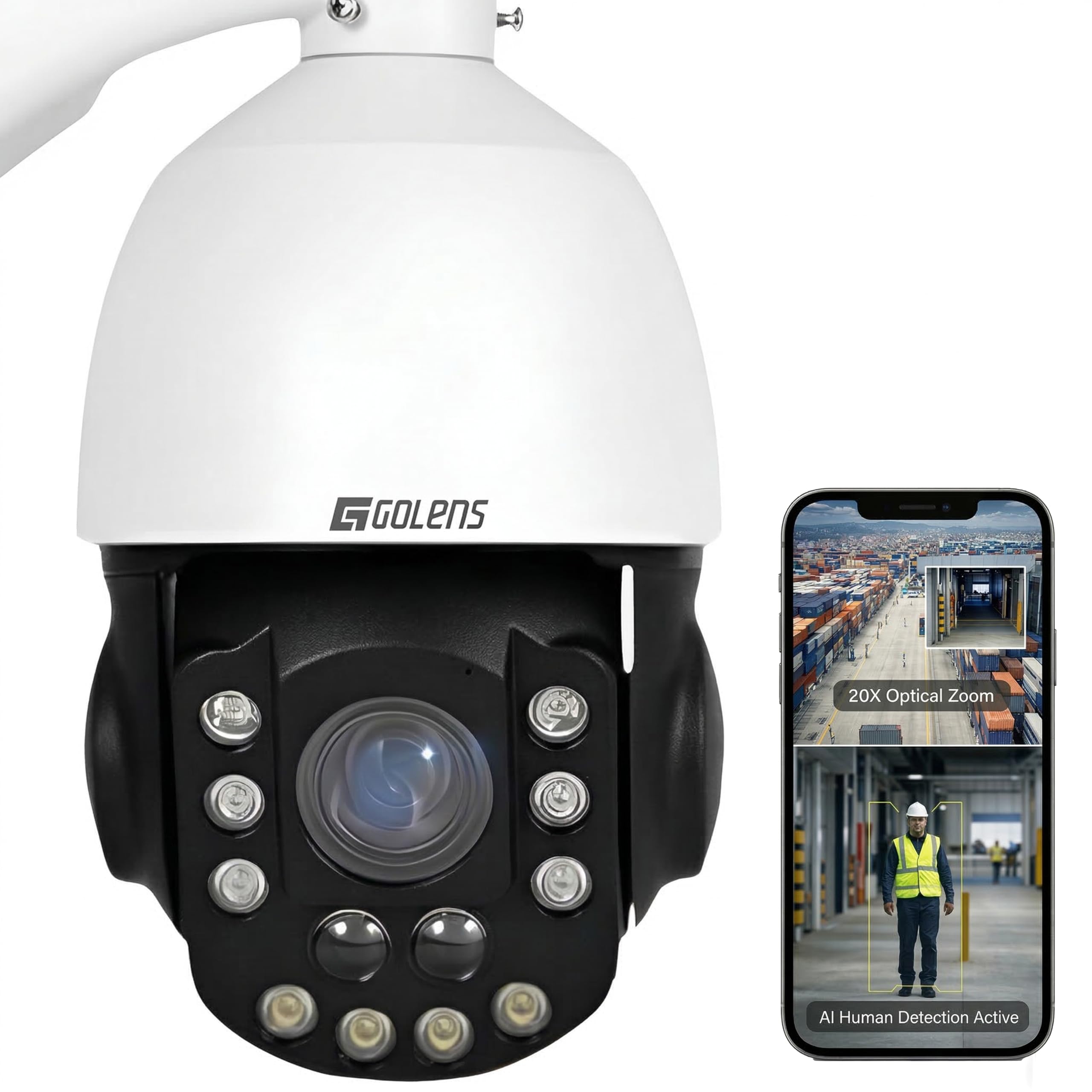 Golens V44N 5MP PTZ IP Camera, 20x Optical Zoom, Auto-Tracking, POE+ Power, Two-Way Audio, 512GB SD Support, 100m Night Vision, Human Detection, P2P & Onvif, NVR Compatible, Full Lighting Options-image-23