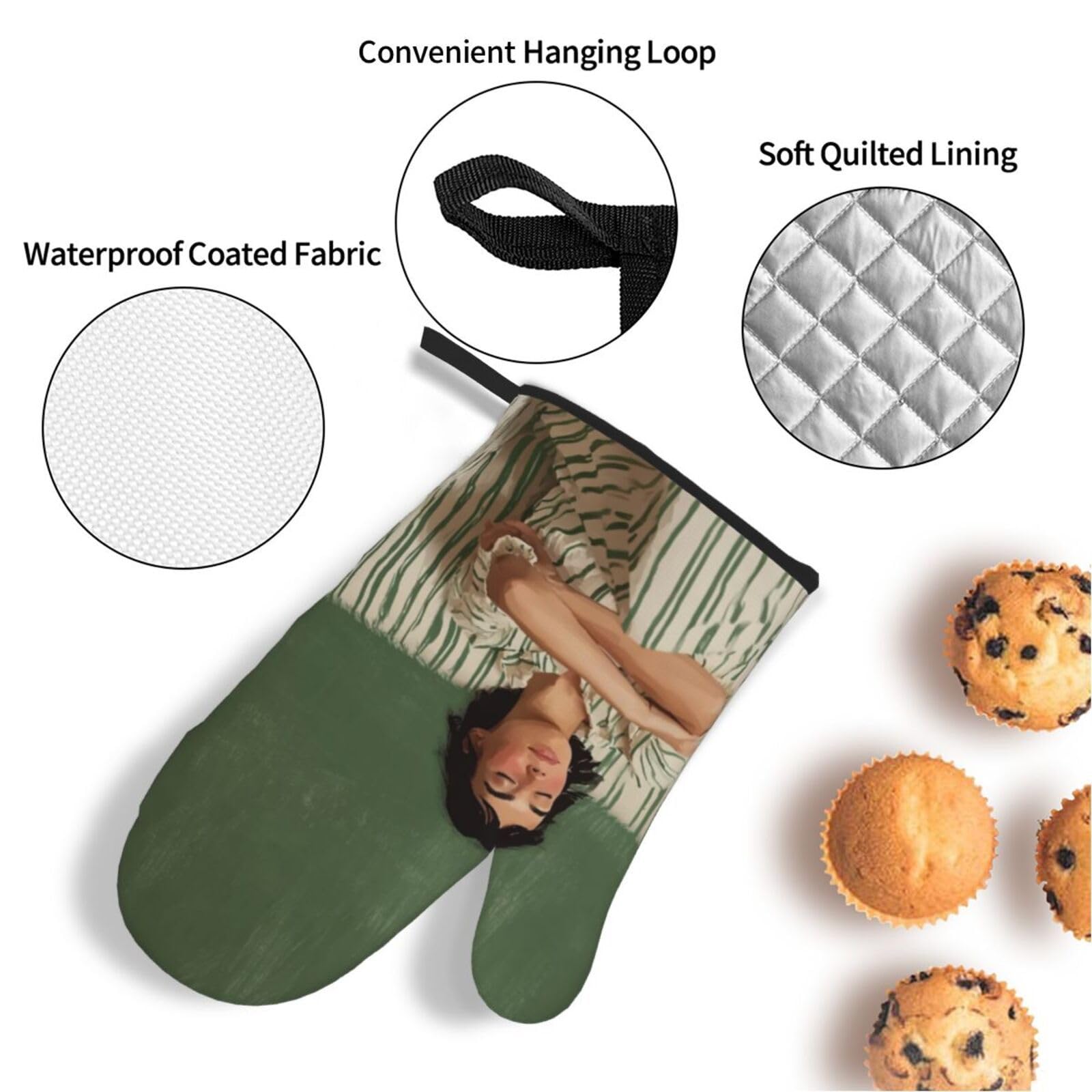 Manoplas Raya Beige Manoplas Horno Almohadillas Aislantes Juego De 4 - Acolchado Resistente al Calor, Flexible,Cocina multipropósito