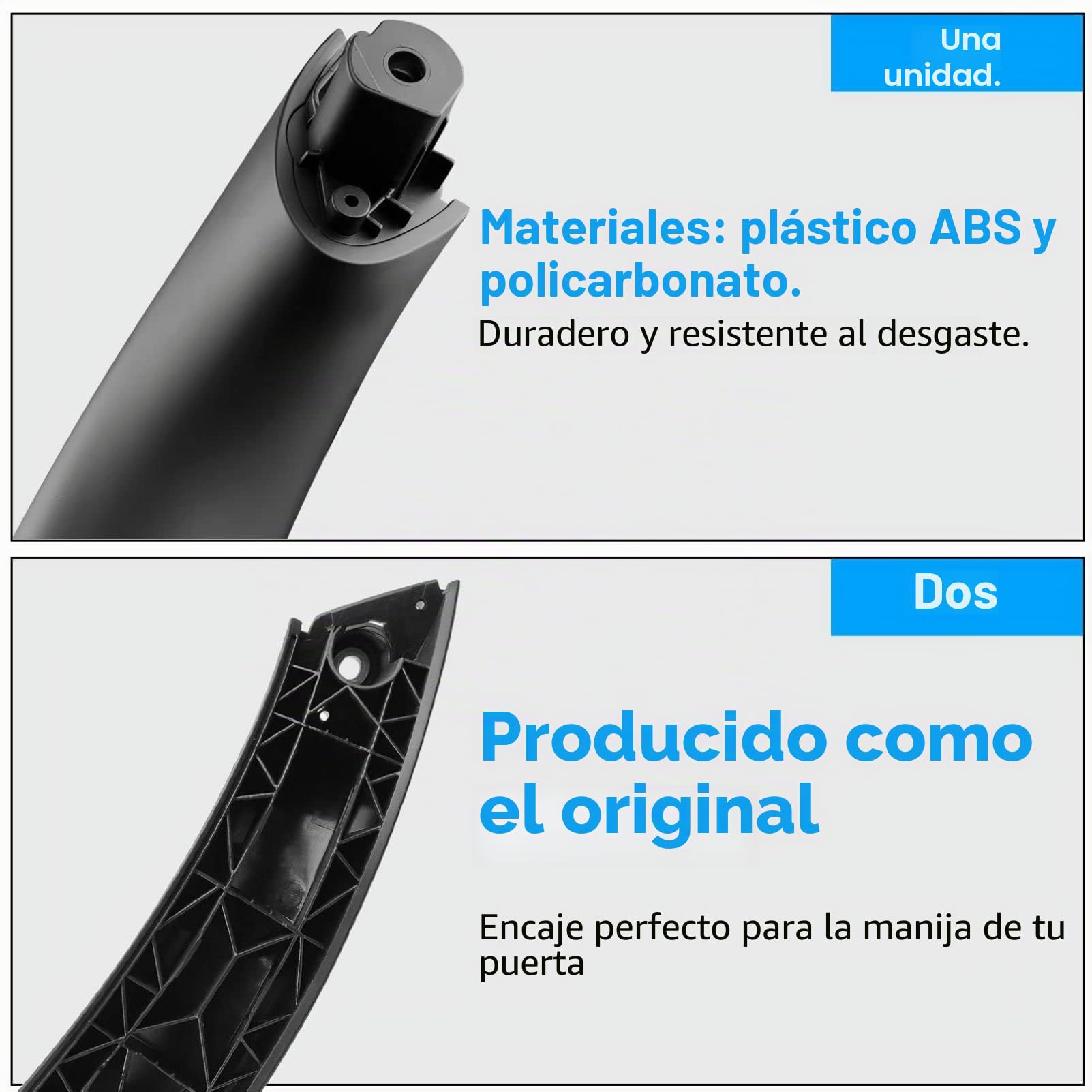 2PCS Compatible con Tirador Puerta BMW Serie 3 F30 F31 F34 F80 Manijas Para Puertas Izquierdo+ Tirador Puerta Derecha Serie 4 F32 F33 F36 F82 F83 Manillas Puertas Interior-Negro