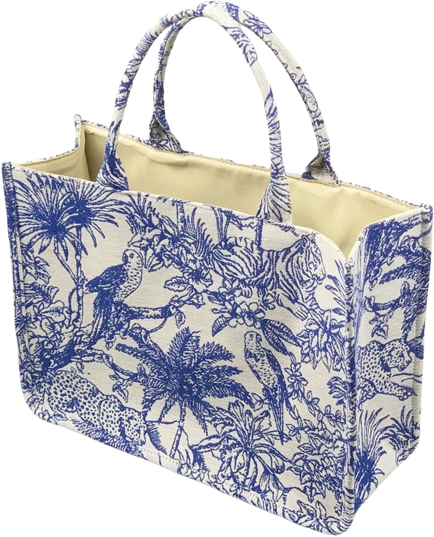 Luxury Large Tote Bag Retro Embroidery Jacquard Handbag Cotton Linen Bags for Women - Image 3