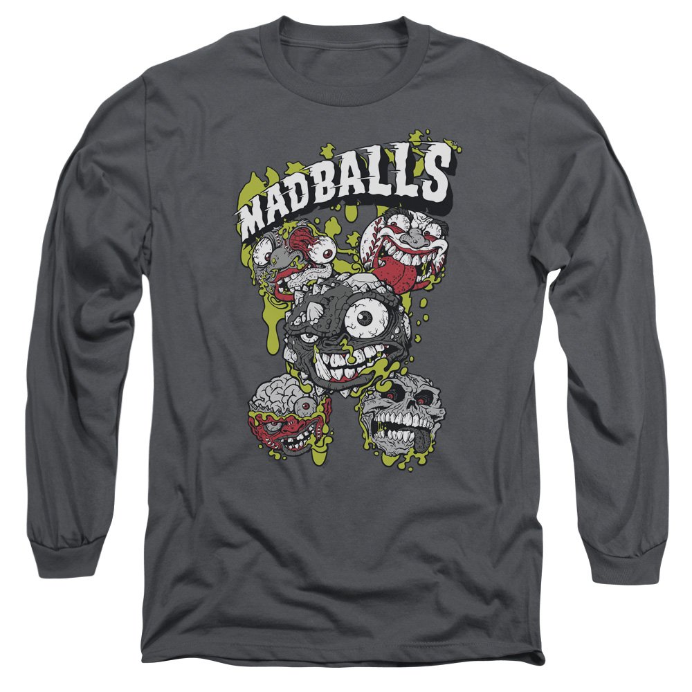 Slime Balls Mens Long Sleeve Shirt Charcoal MD