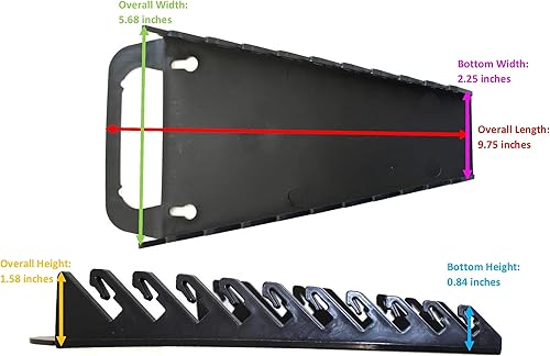 Miniatura 4 de Kit de bandeja organizadora de llaves de agarre de 10 herramientas, 2 soportes de plástico portátiles (kit de 2 piezas, negro y rojo)