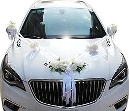 Décoration de voiture pour mariage, couple de mariés, rose, décoration de voiture, décoration de voiture, décoration de voiture, décoration de mariage, voiture de mariage, décoration de voiture, blanc
