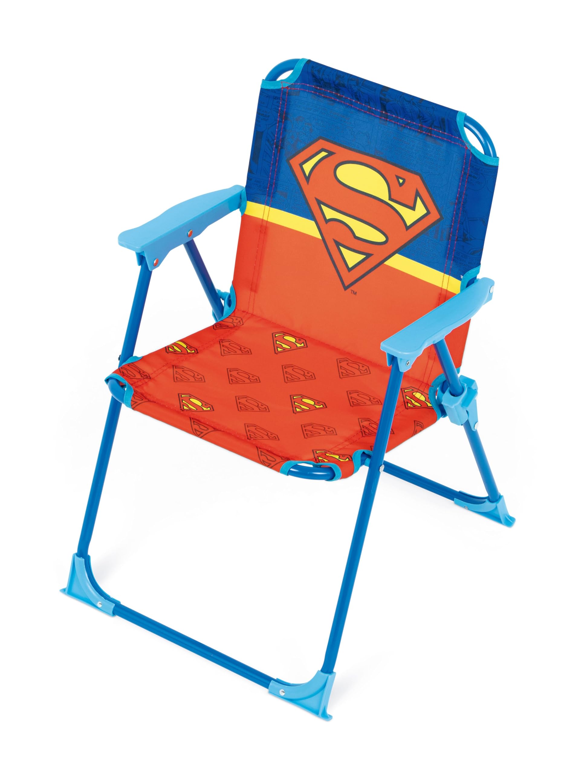 ARDITEX Chaise Pliante avec accoudoirs Superman de DC Comics - 38x32x53cm - Adaptée au Jardin, Camping, Plage ou Montagne - Idéale pour Enfants.