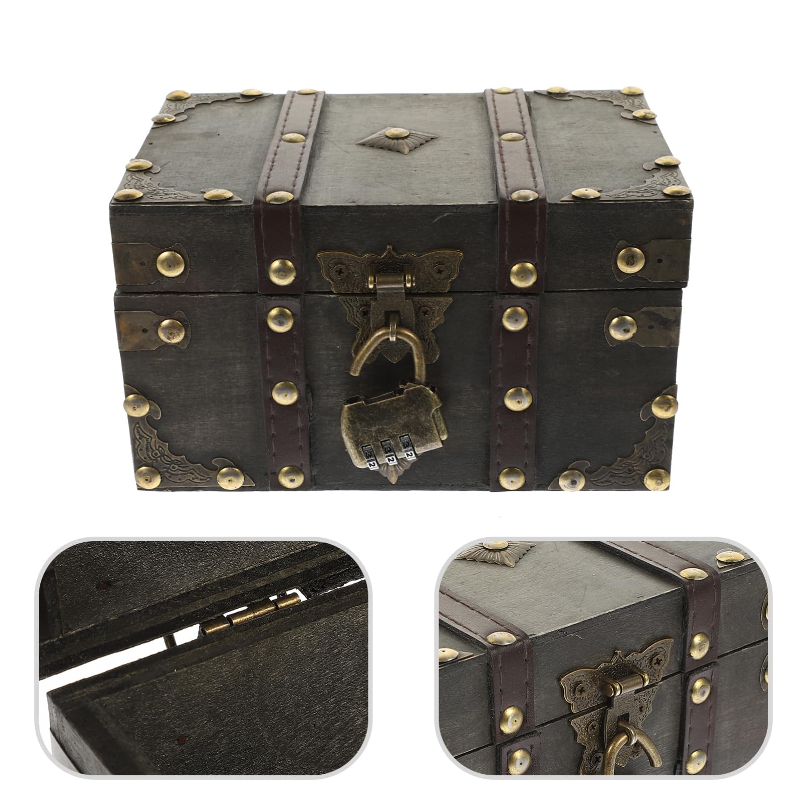 DECHOUS Vintage Schmuckkästchen mit Schloss Elegante Aufbewahrungsbox für Ringe und Schmuck für Schmuckladen oder Zuhause