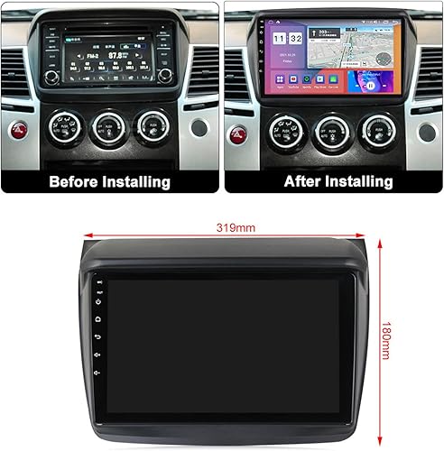 Miniatura 2 de ZEARLY Radio estéreo de auto de 9 pulgadas con pantalla táctil de doble DIN con cámara de respaldo, receptores de audio multimedia para Mitsubishi