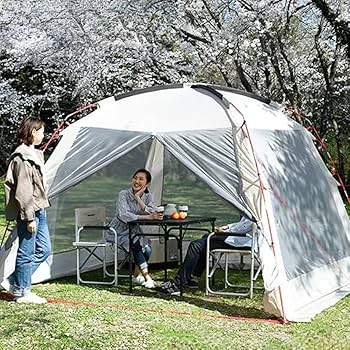 Amazon | アウトドアテント ファミリー 全面メッシュ スクリーンハウス
