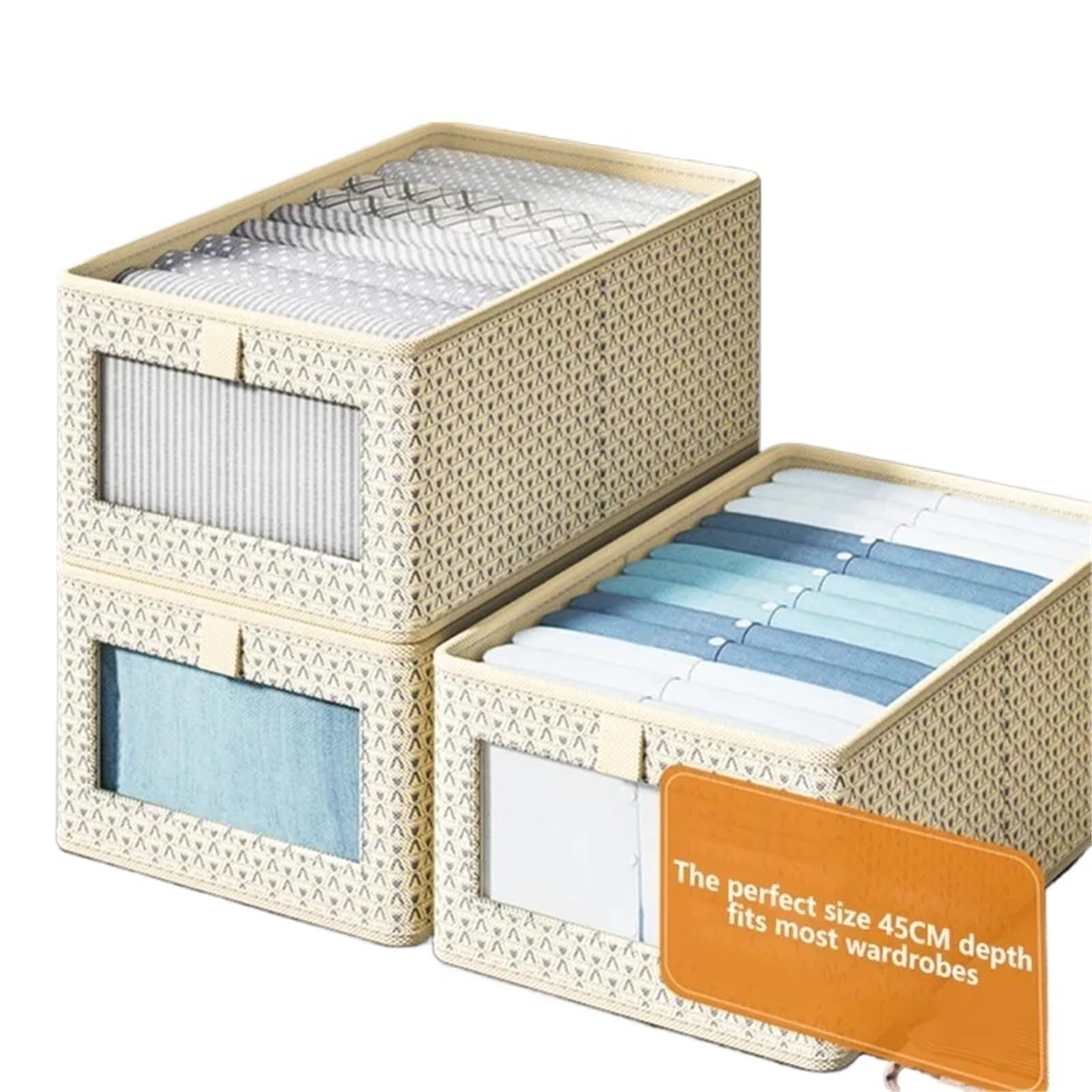 Pudełko do przechowywania bielizny, Pudełko do przechowywania odzieży Szafka na ubrania Składany organizer Skarpety Spodnie(7 grids beige)