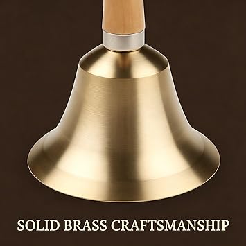 2 Pack Super Loud Solid Brass Hand Call Bell, 3.15 Inch
