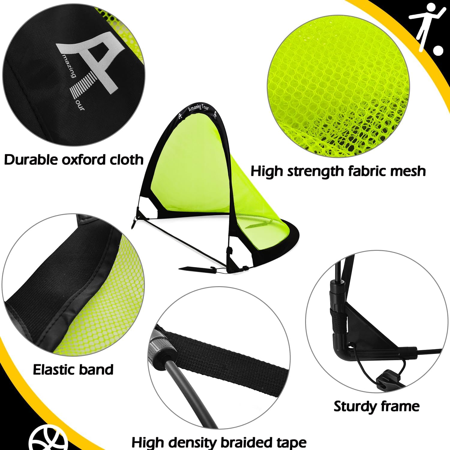 Pop Up Soccer Goals 4ft Soccer Goal Posts for Kids, Foldable Soccer Garden Goals Soccer Sport Games Training Practice