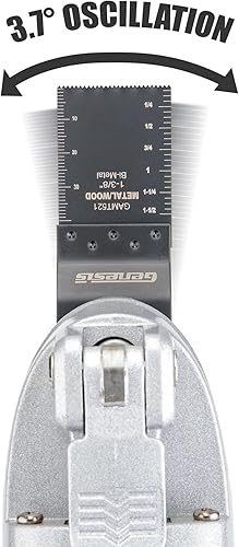 Miniatura 2 de Genesis Herramienta oscilante multiherramienta oscilante de 3.5 amperios con ángulo de oscilación de 3.7°, 6 velocidades variables con juego de