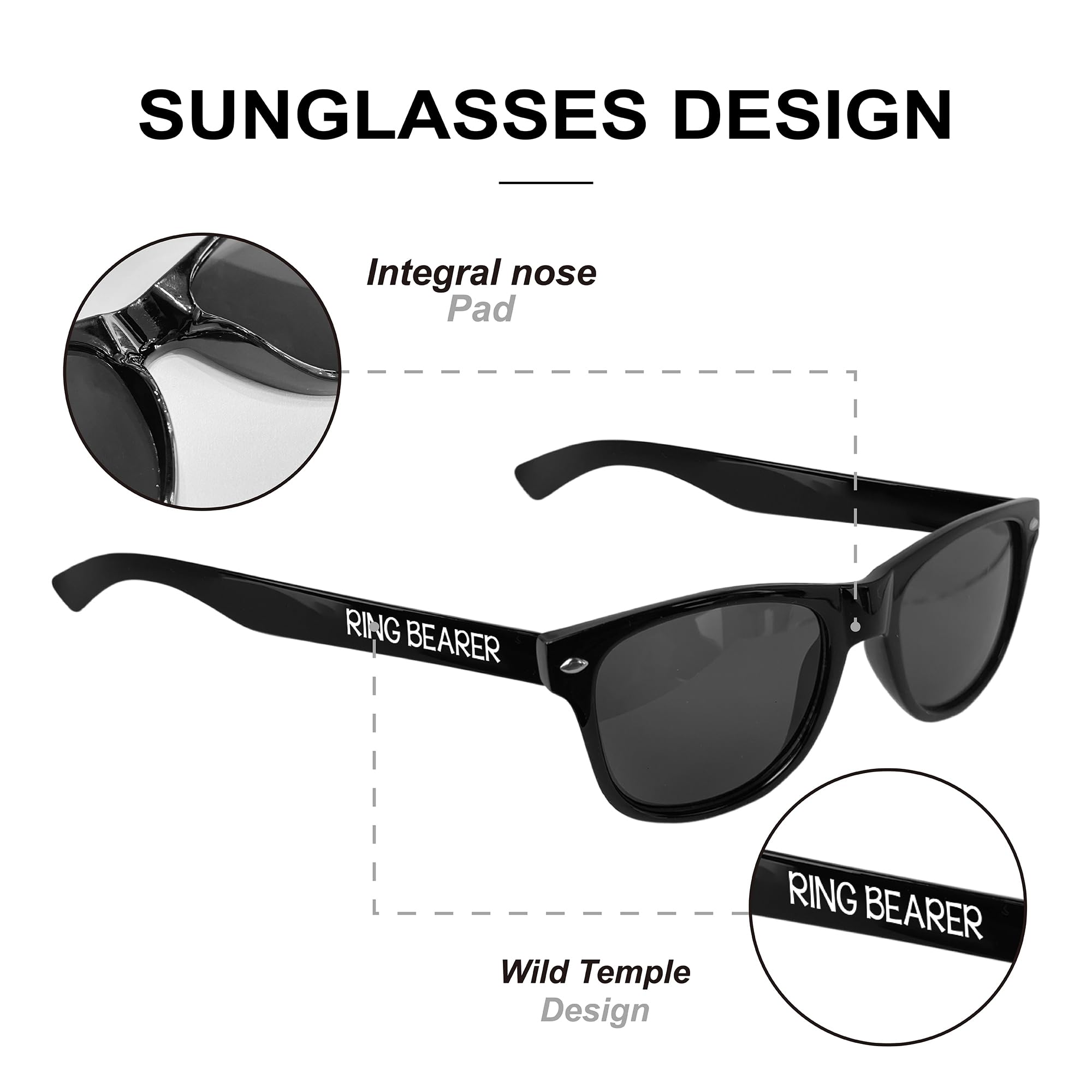 WeddingGiftsWedding Ring Bearer Small Polarized Aviator Sunglasses Little Groomsmen Proposal Gift.