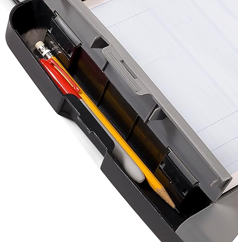 Miniatura 4 de Officemate Portapapeles portátil almacenamiento caja de plástico para tamaños A4, carbón (83301), 11-34"W x 1-12"d x 14-12"h